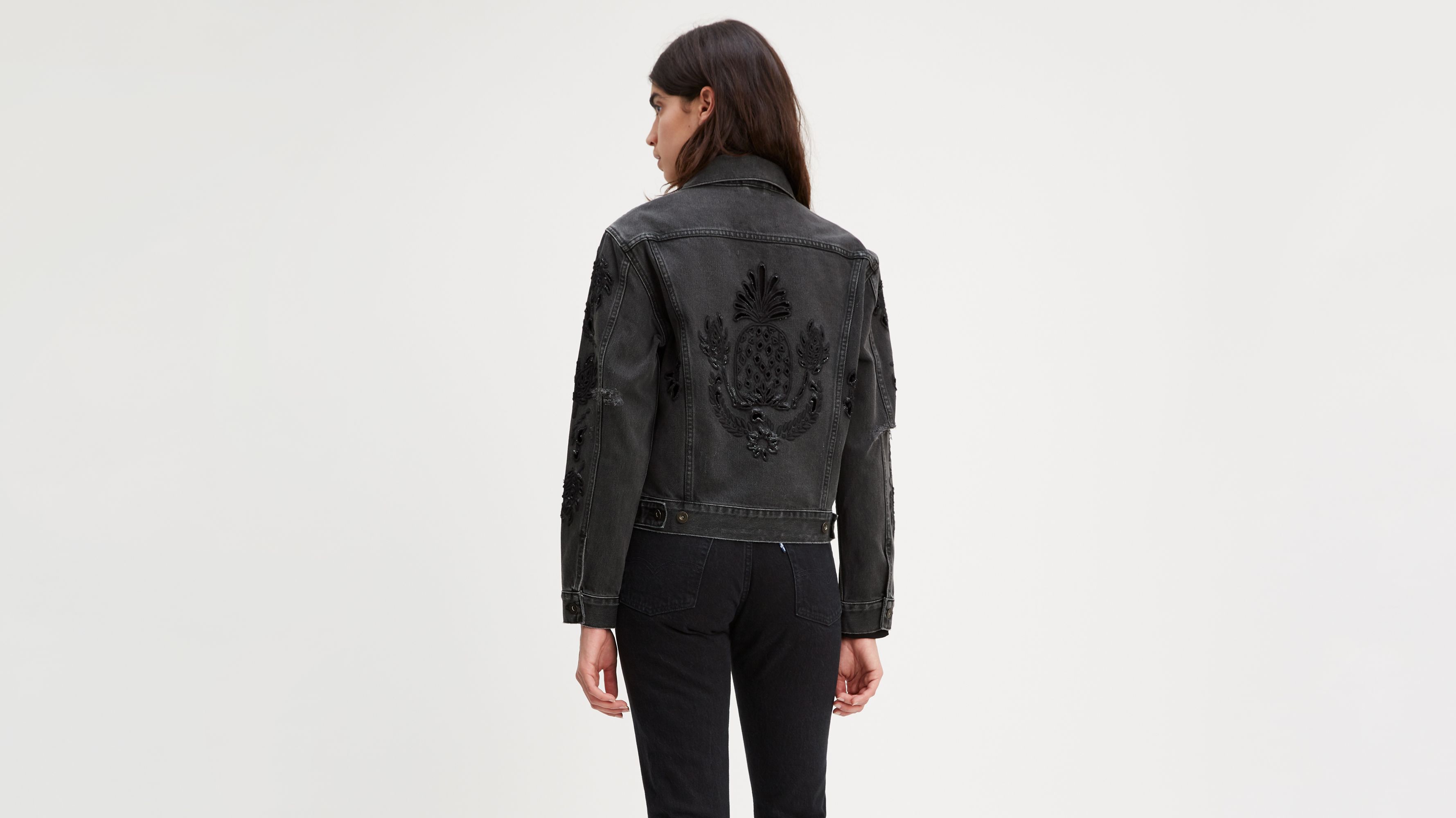 Boyfriend Trucker Jacket Black Levi s US