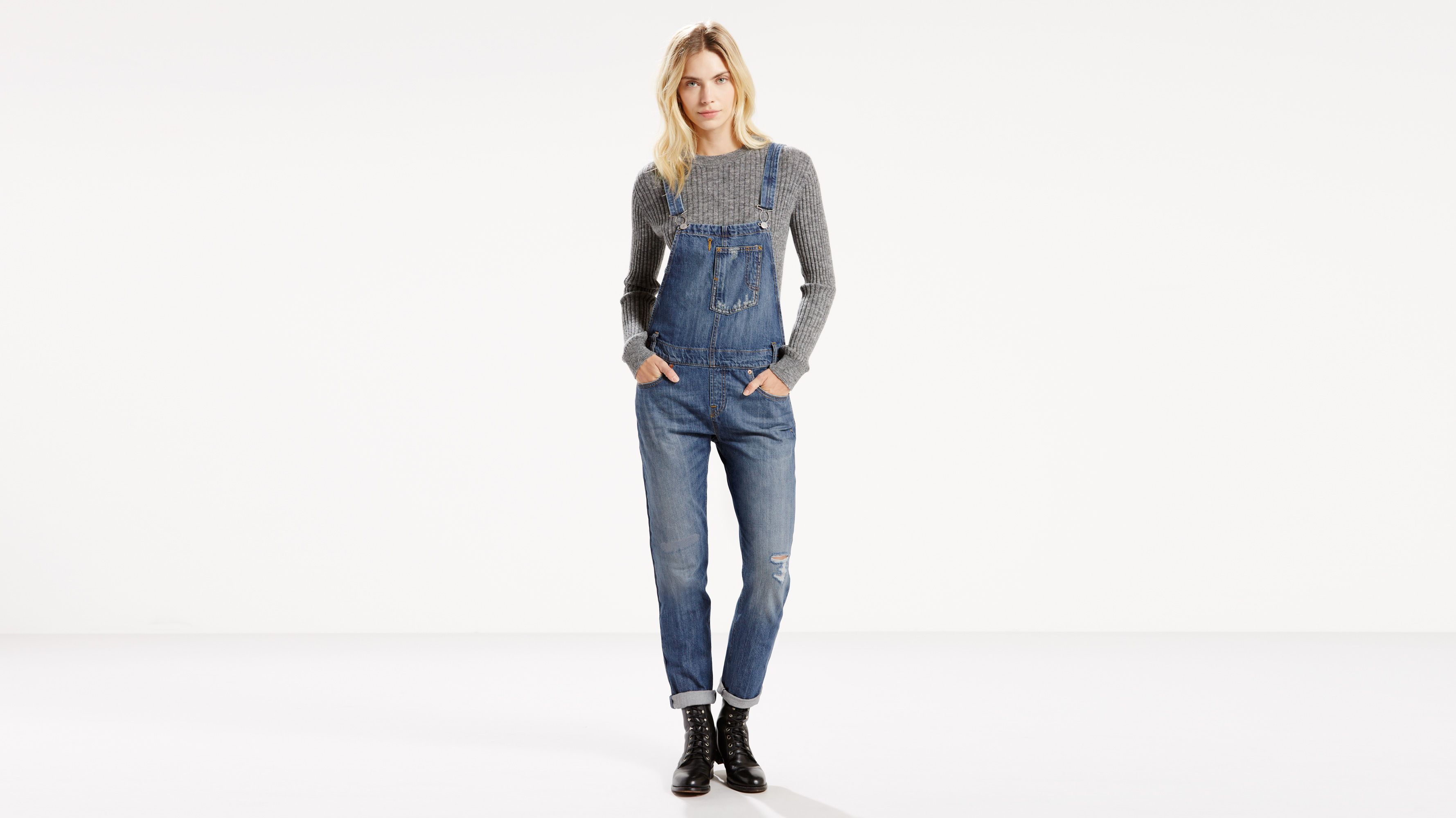 Details about   NEW WOMEN'S XXS M LEVI'S FITTED JEAN OVERALLS IN SO OVER IT DENIM 