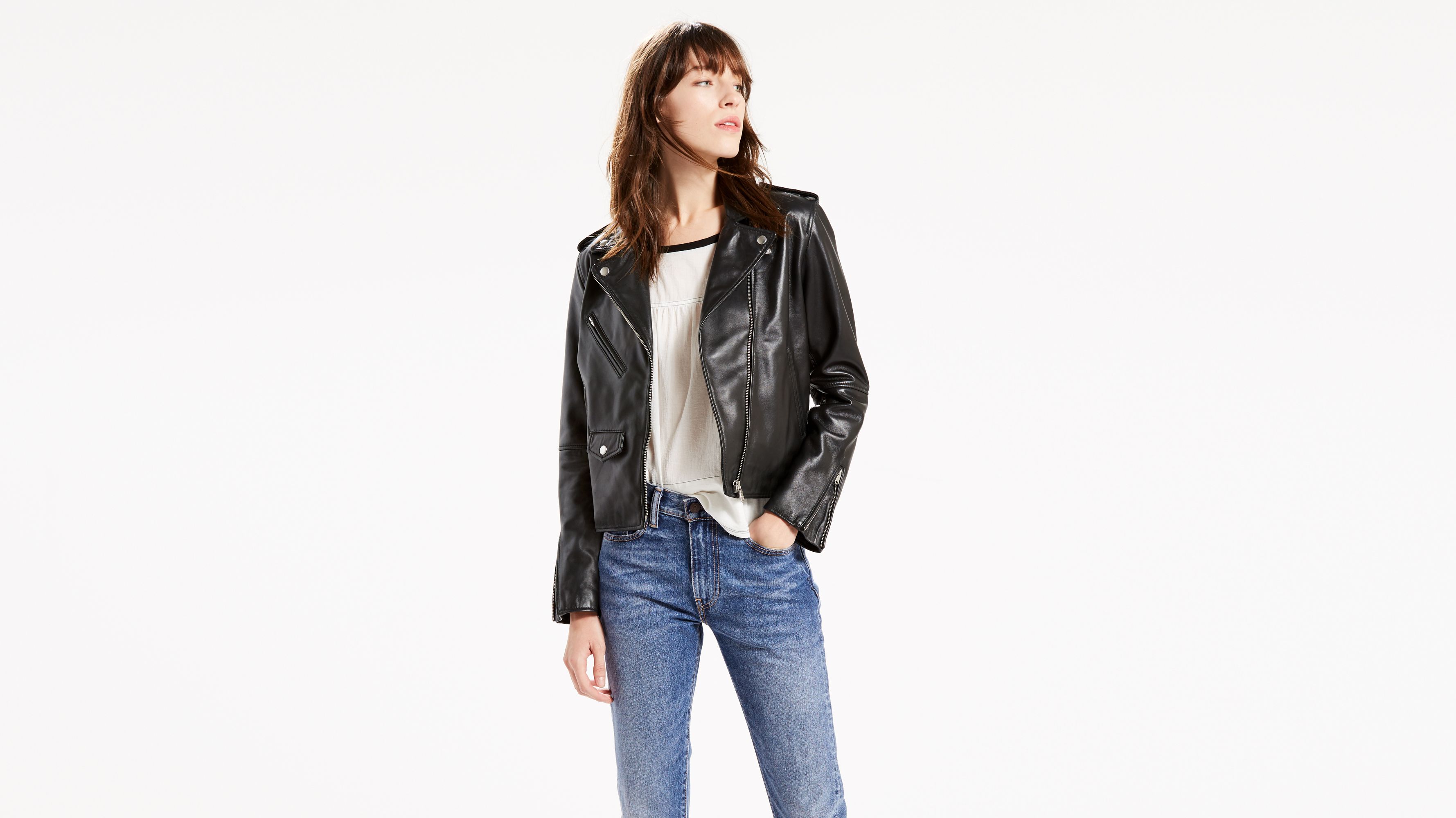 Relaxed Leather Moto Jacket - Black | Levi's® US