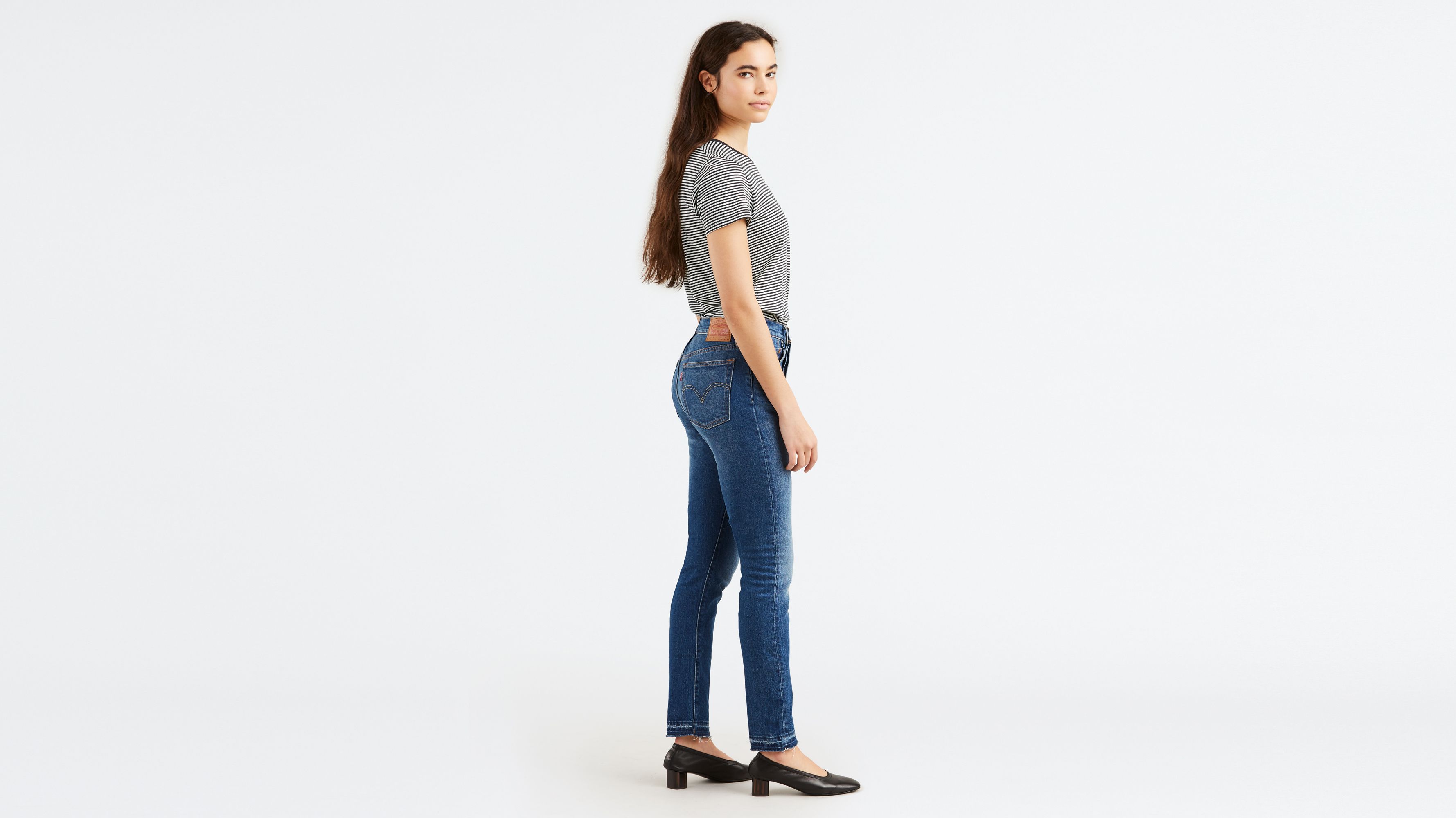 levi's 501 customized skinny jeans