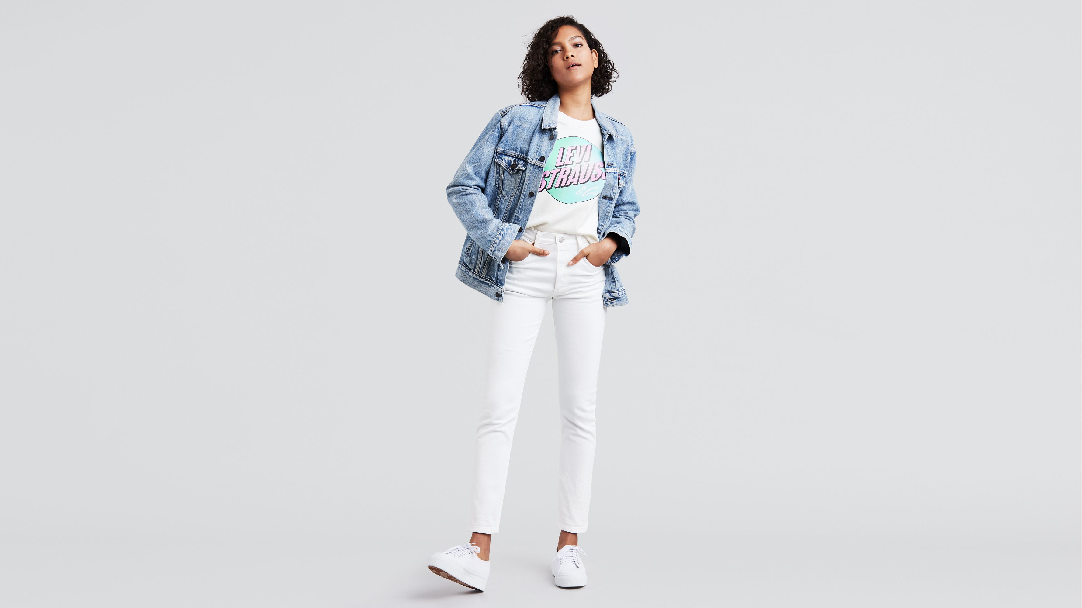 levi's 501 skinny jeans white