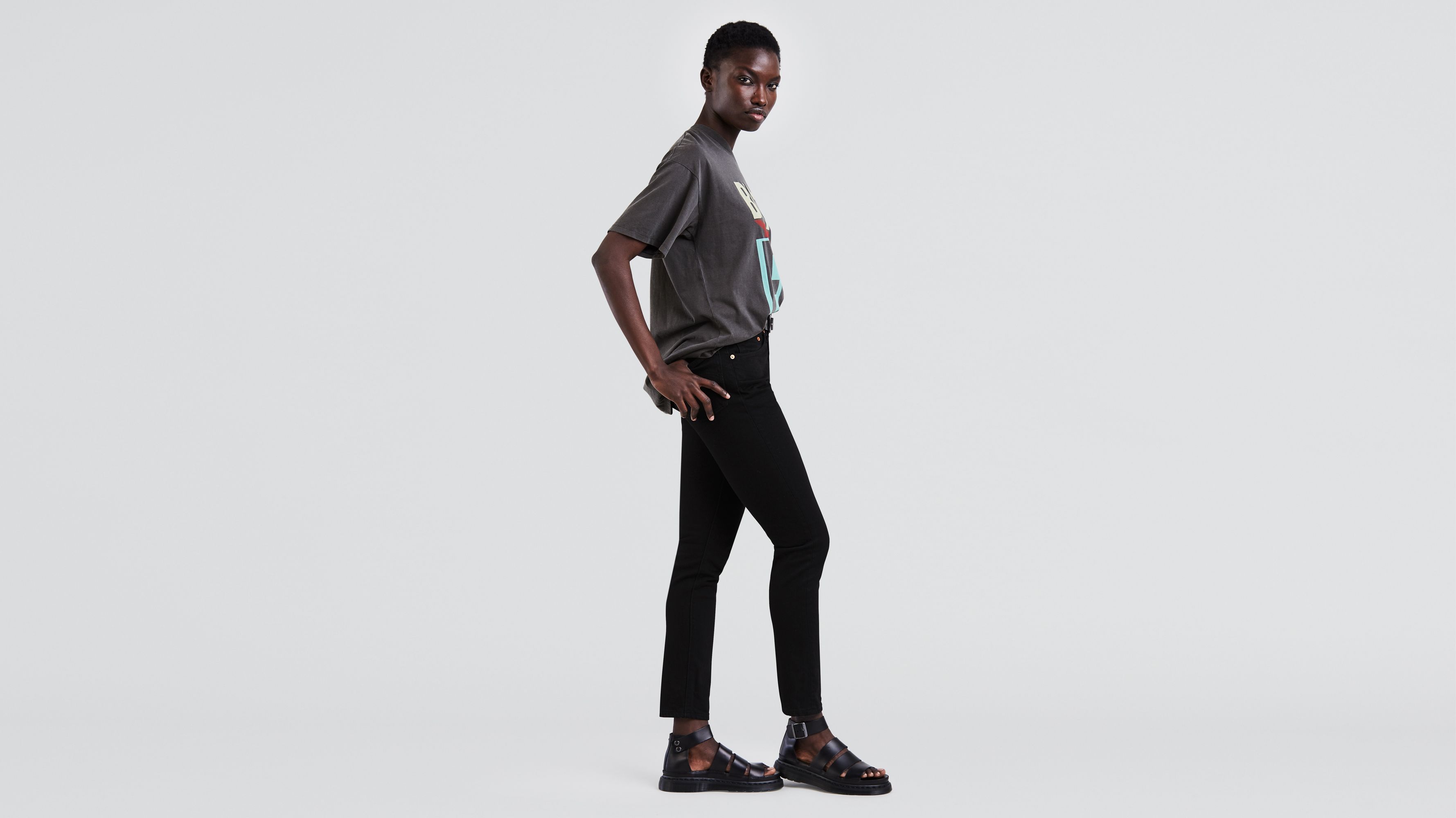 Black 501 hotsell skinny jeans