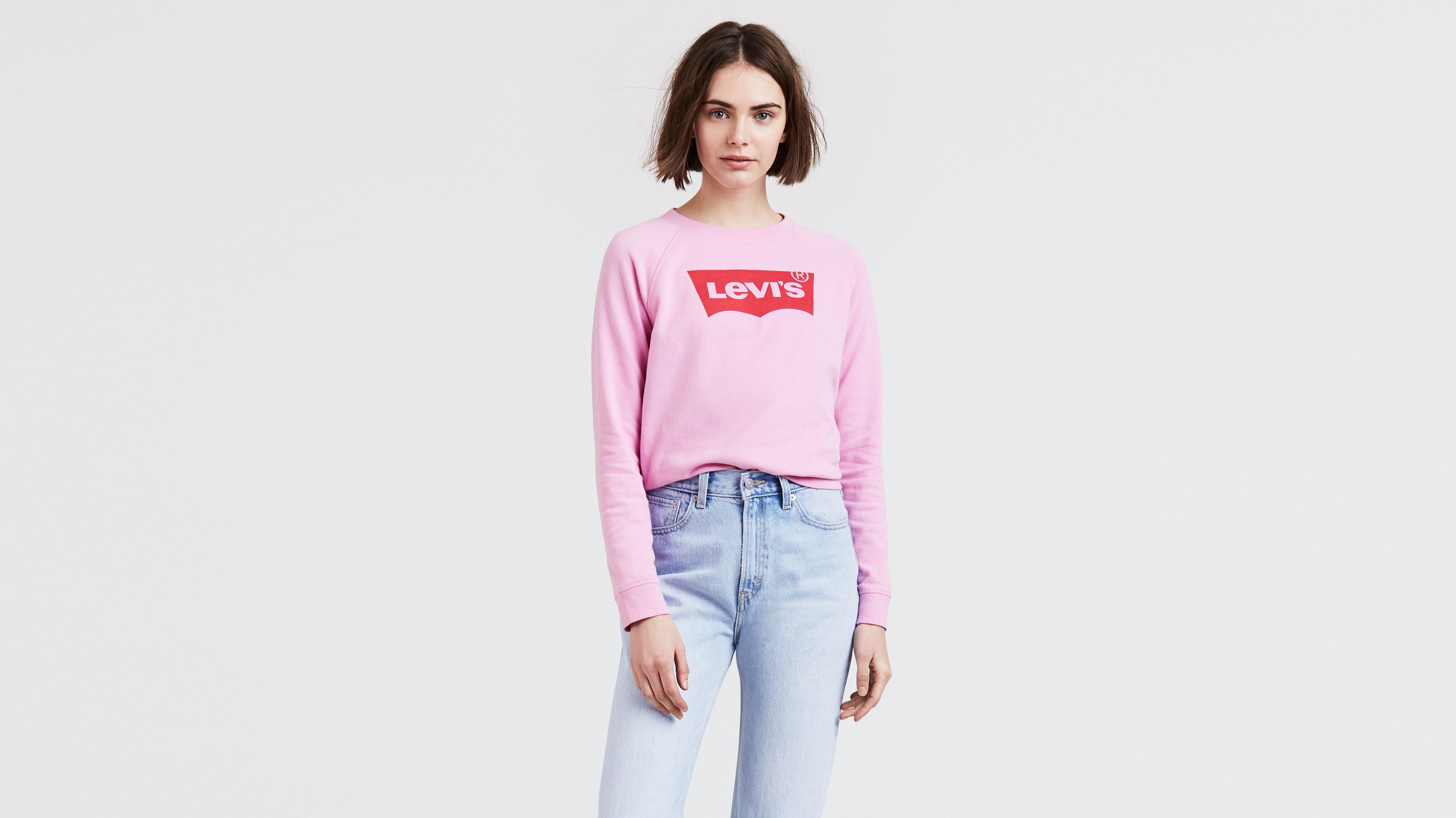 Levi's® Logo Crewneck Sweatshirt - Pink 