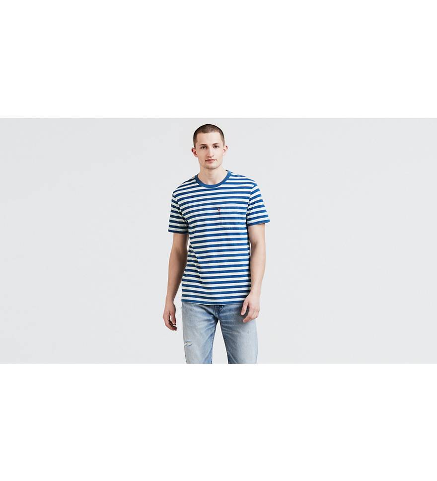Striped Sunset Pocket Tee Shirt - Blue | Levi's® US