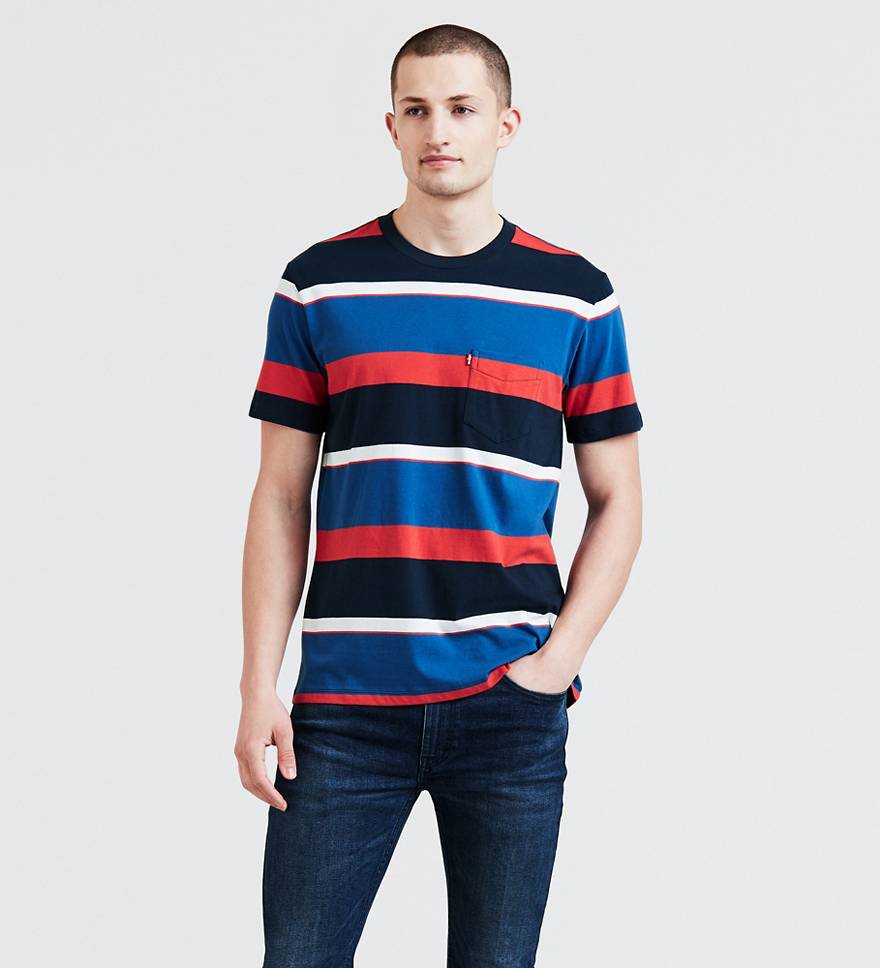 Striped Sunset Pocket Tee Shirt - Blue | Levi's® US