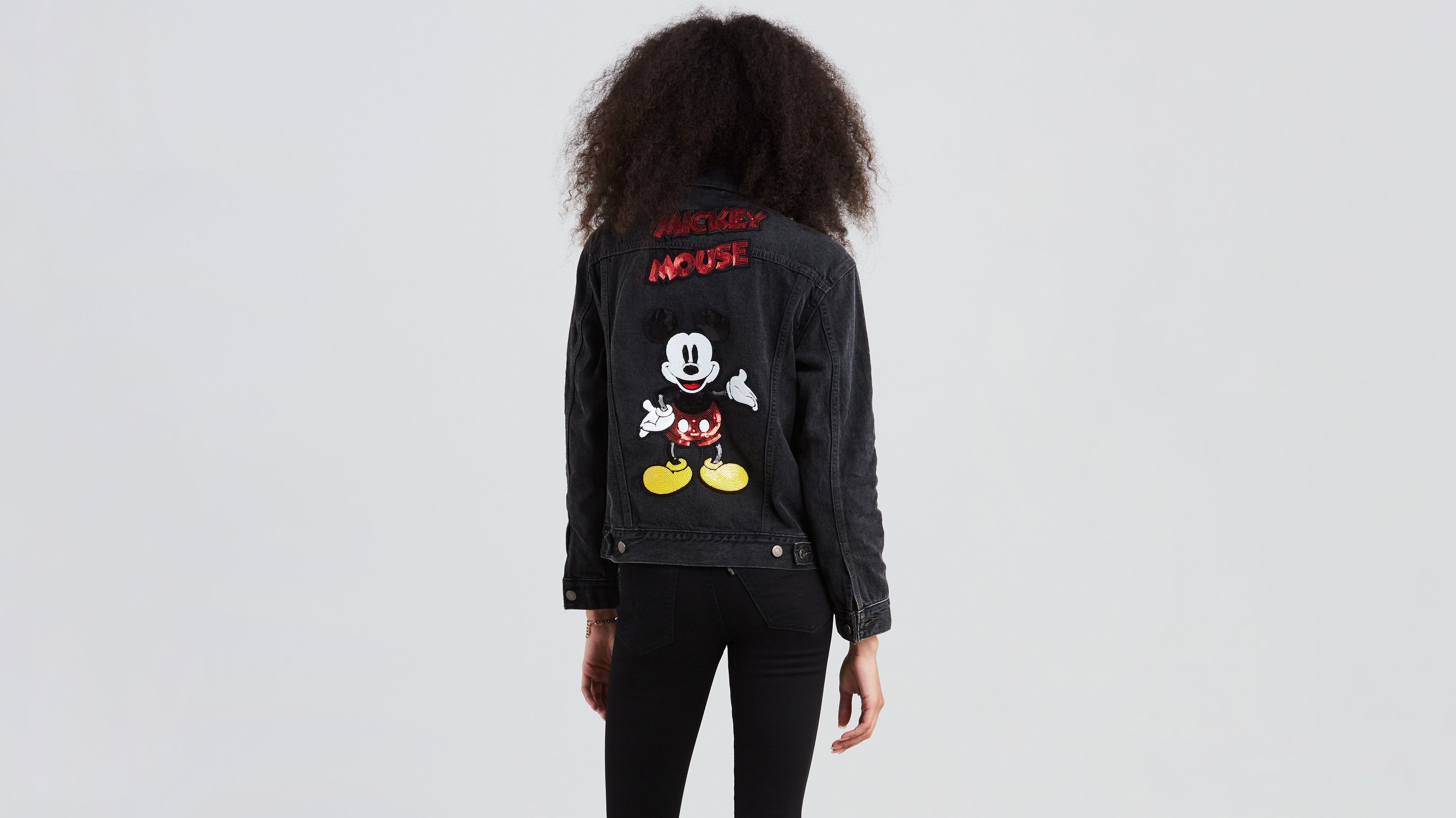 mickey mouse faux fur denim jacket for men by levi's