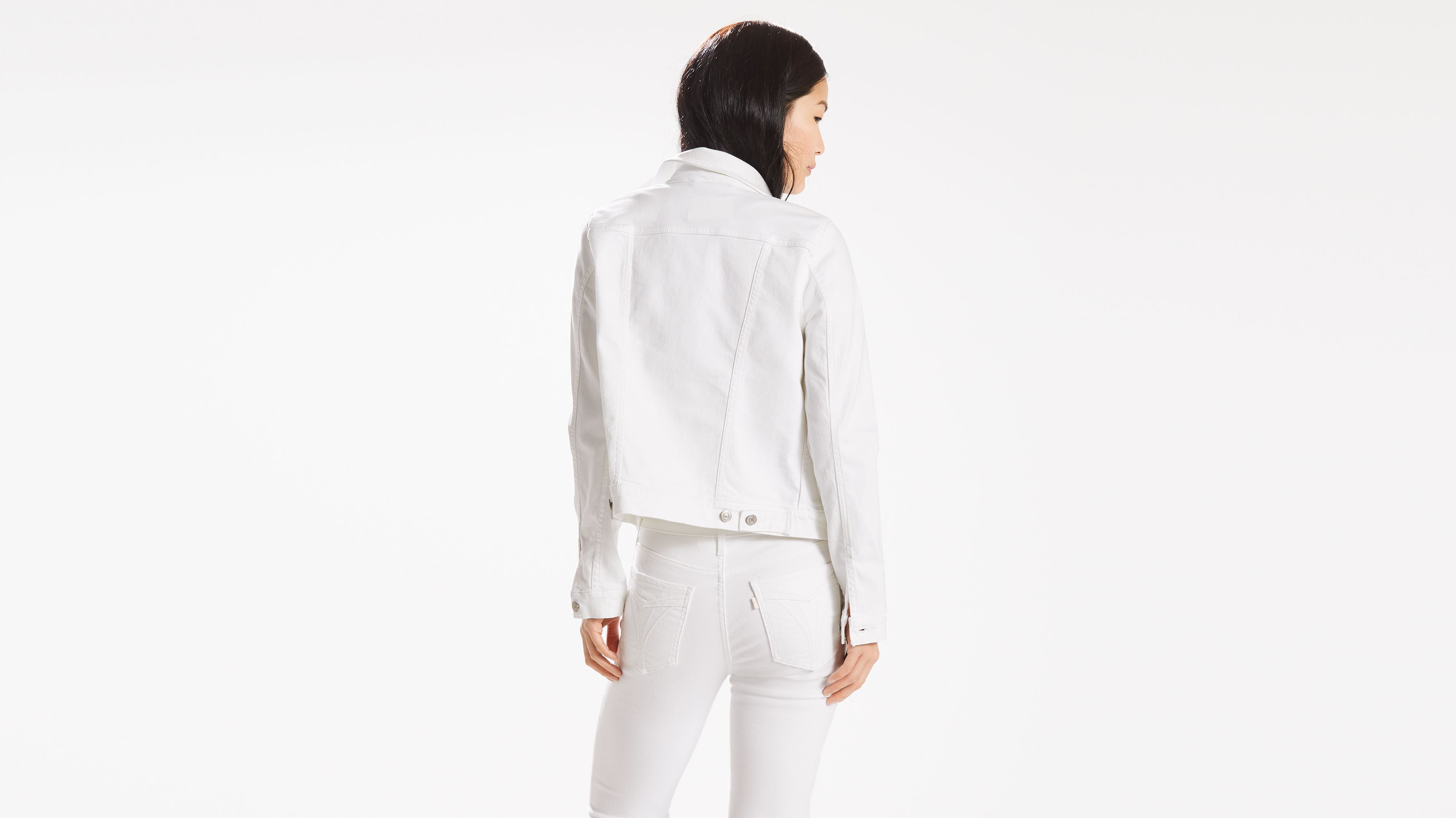 levi's white jeans jacket