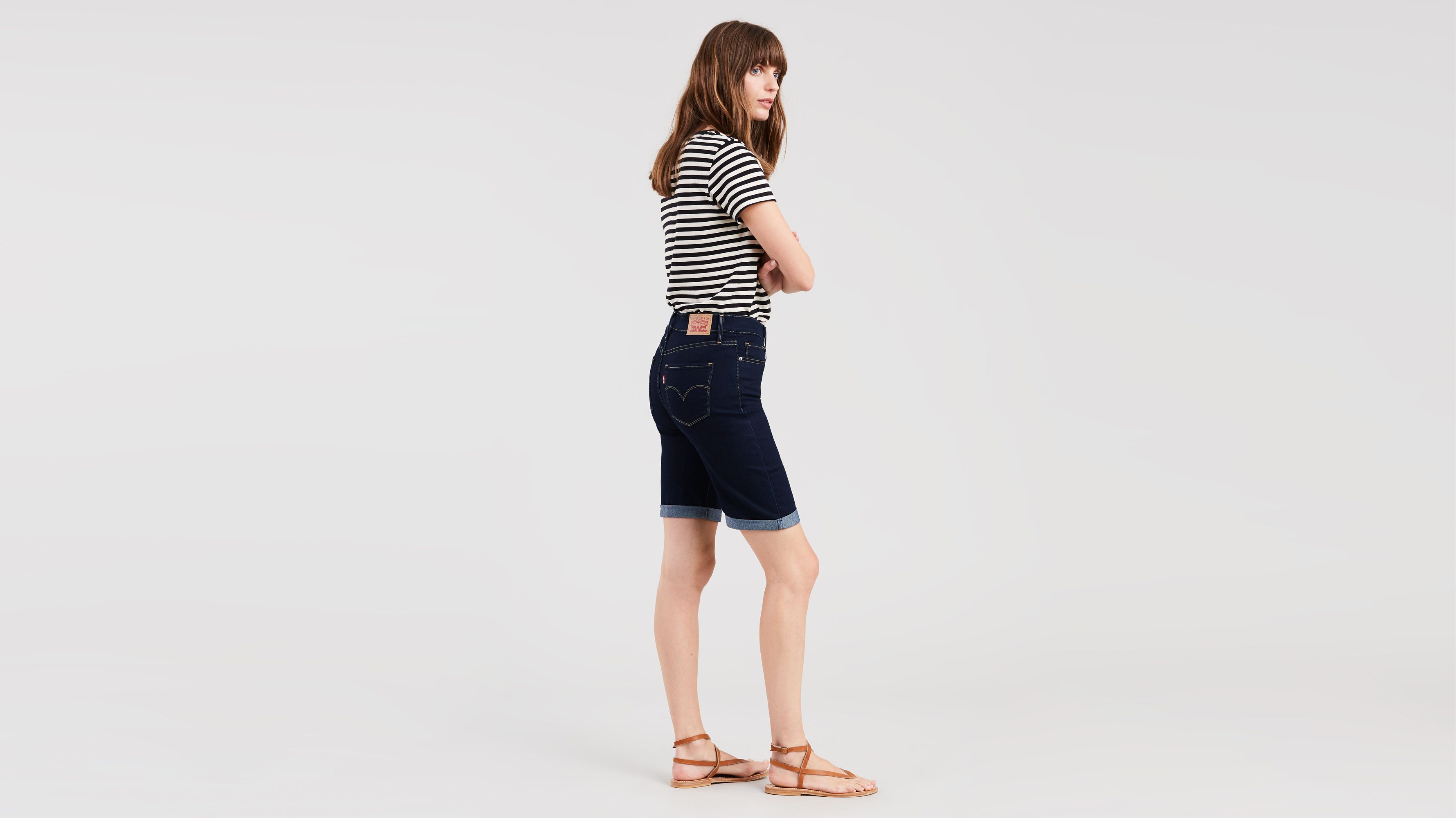 women's levi's bermuda jean shorts