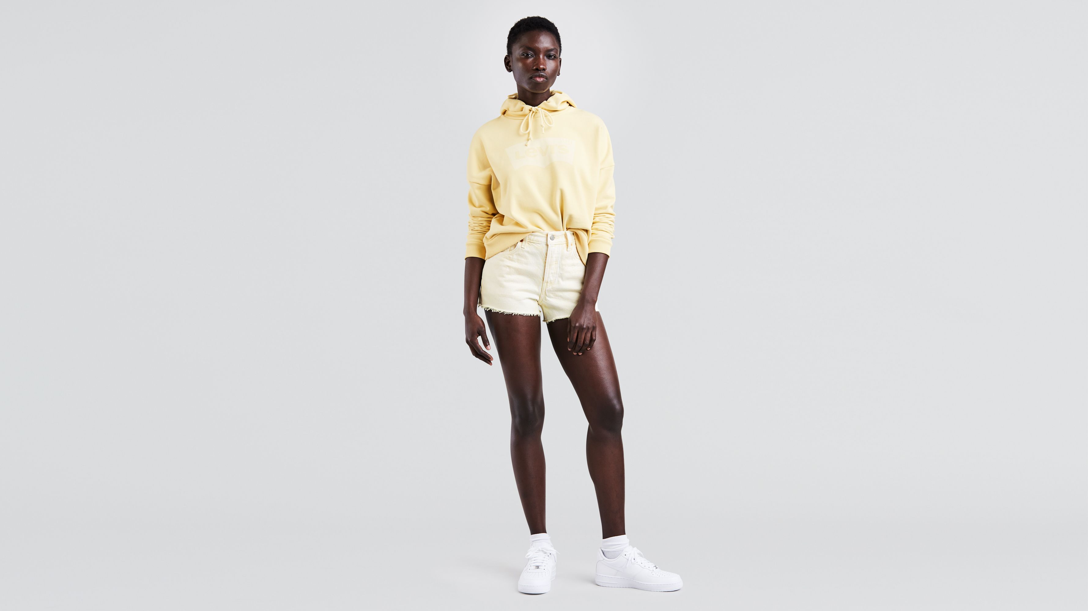 yellow levi shorts