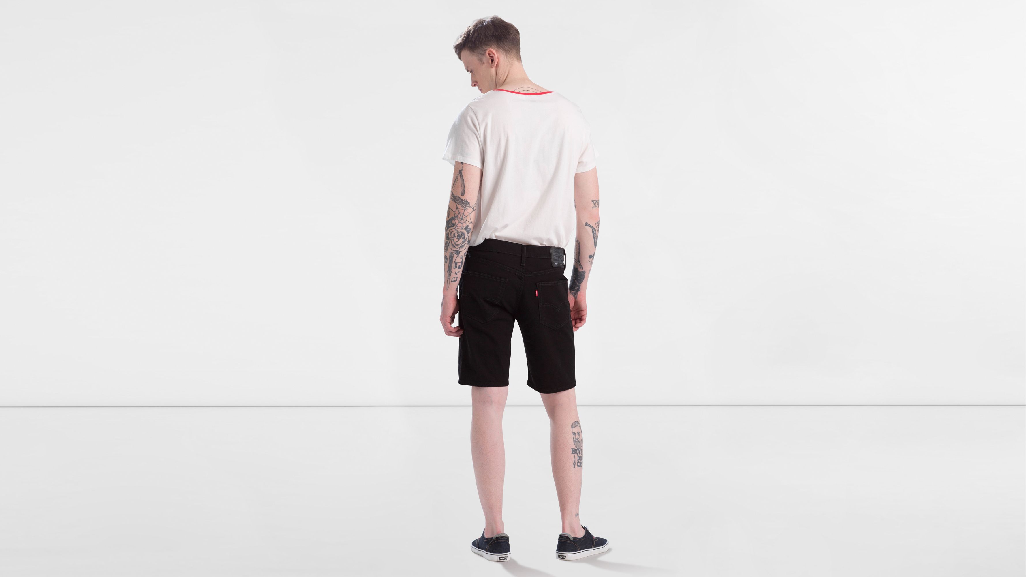 levis 502 shorts black