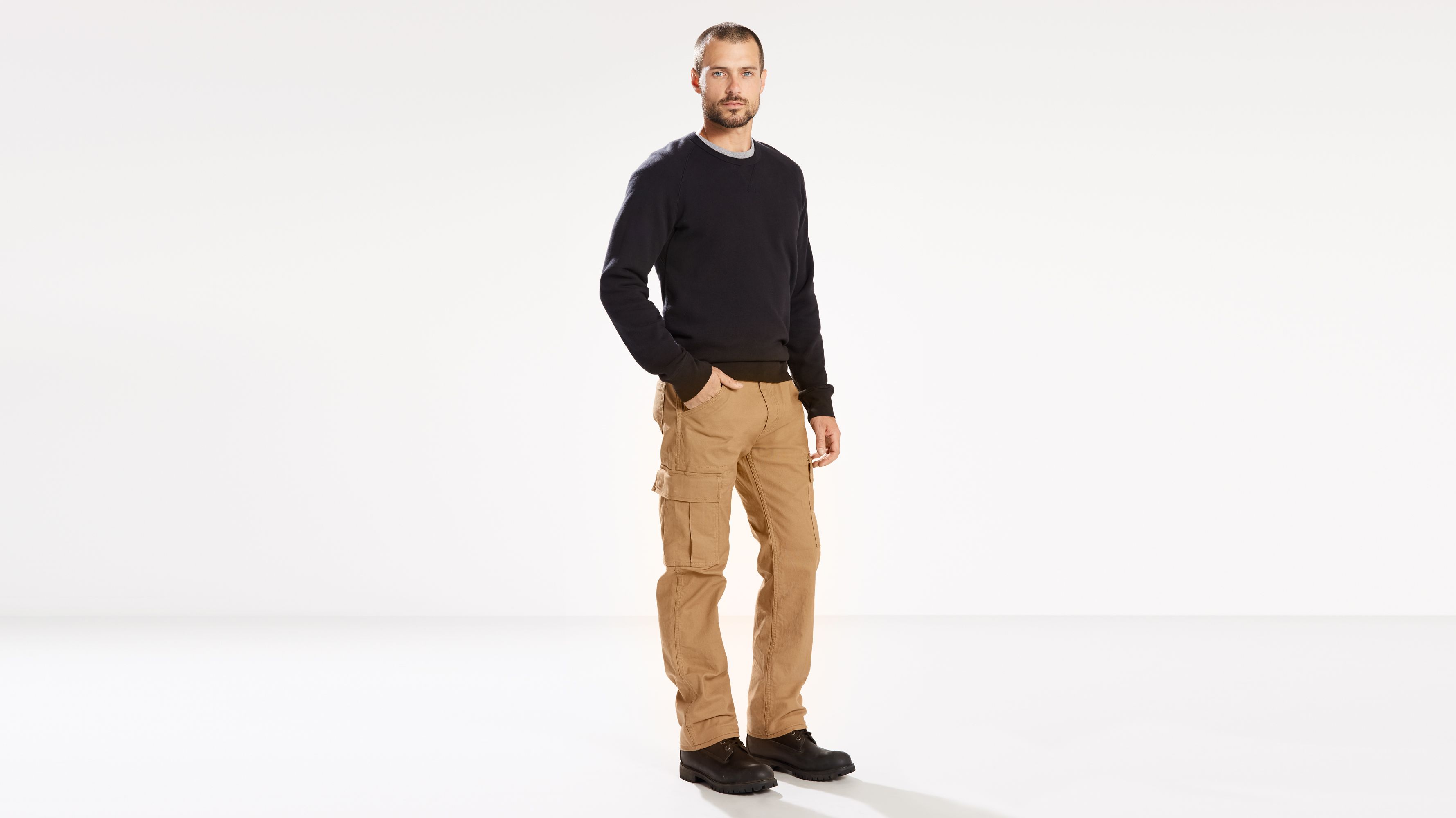 Levi's® 505™ Regular Fit Workwear Cargo Pants - Brown | Levi's® US