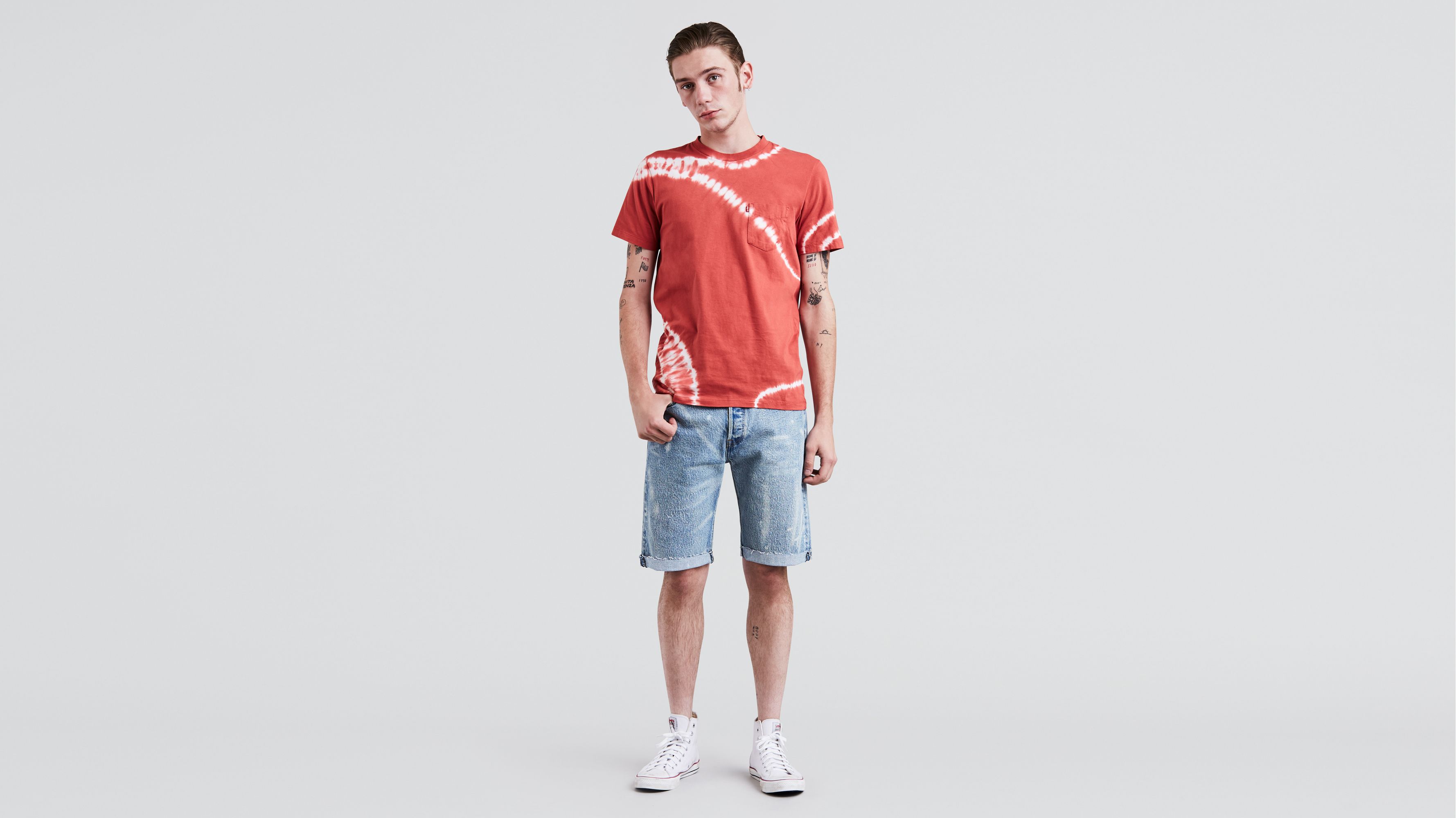 levi button fly shorts