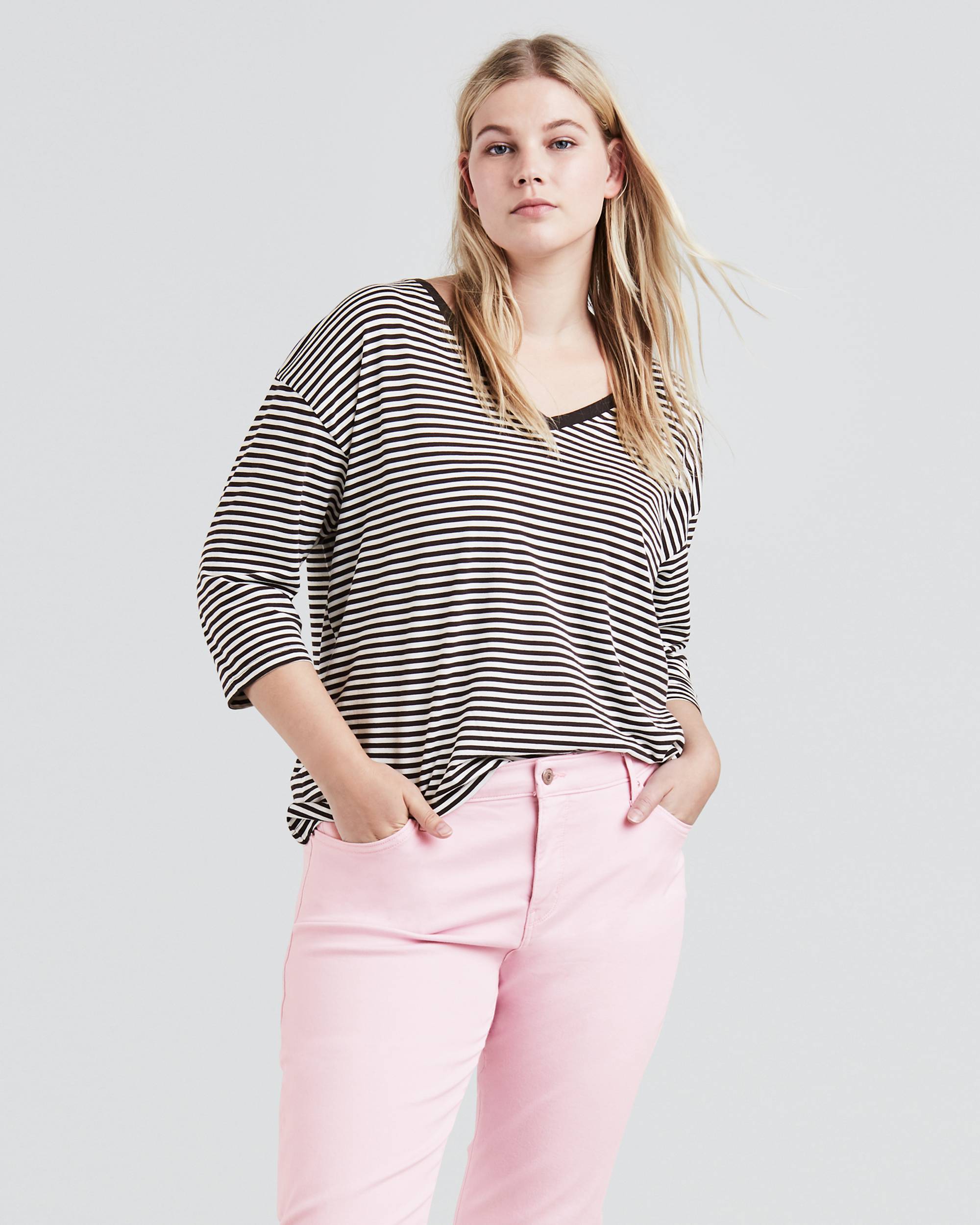 Long Sleeve Flowy Tee Shirt (Plus Size) 1