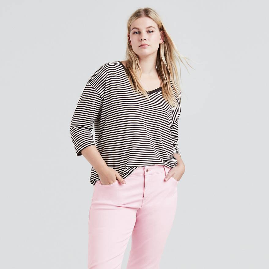 Long Sleeve Flowy Tee Shirt (Plus Size) 1