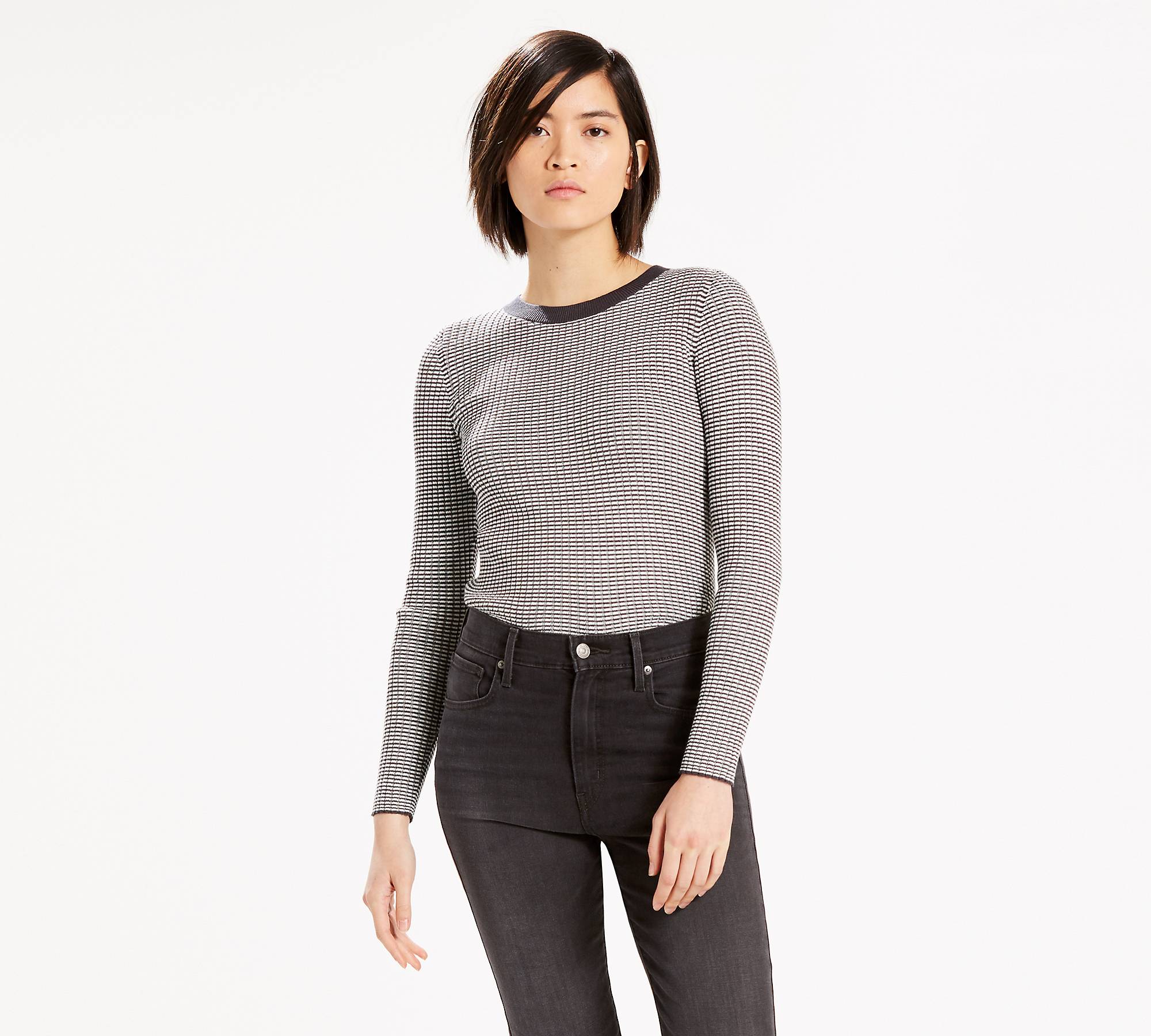 Fine Rib Pullover Sweater 1