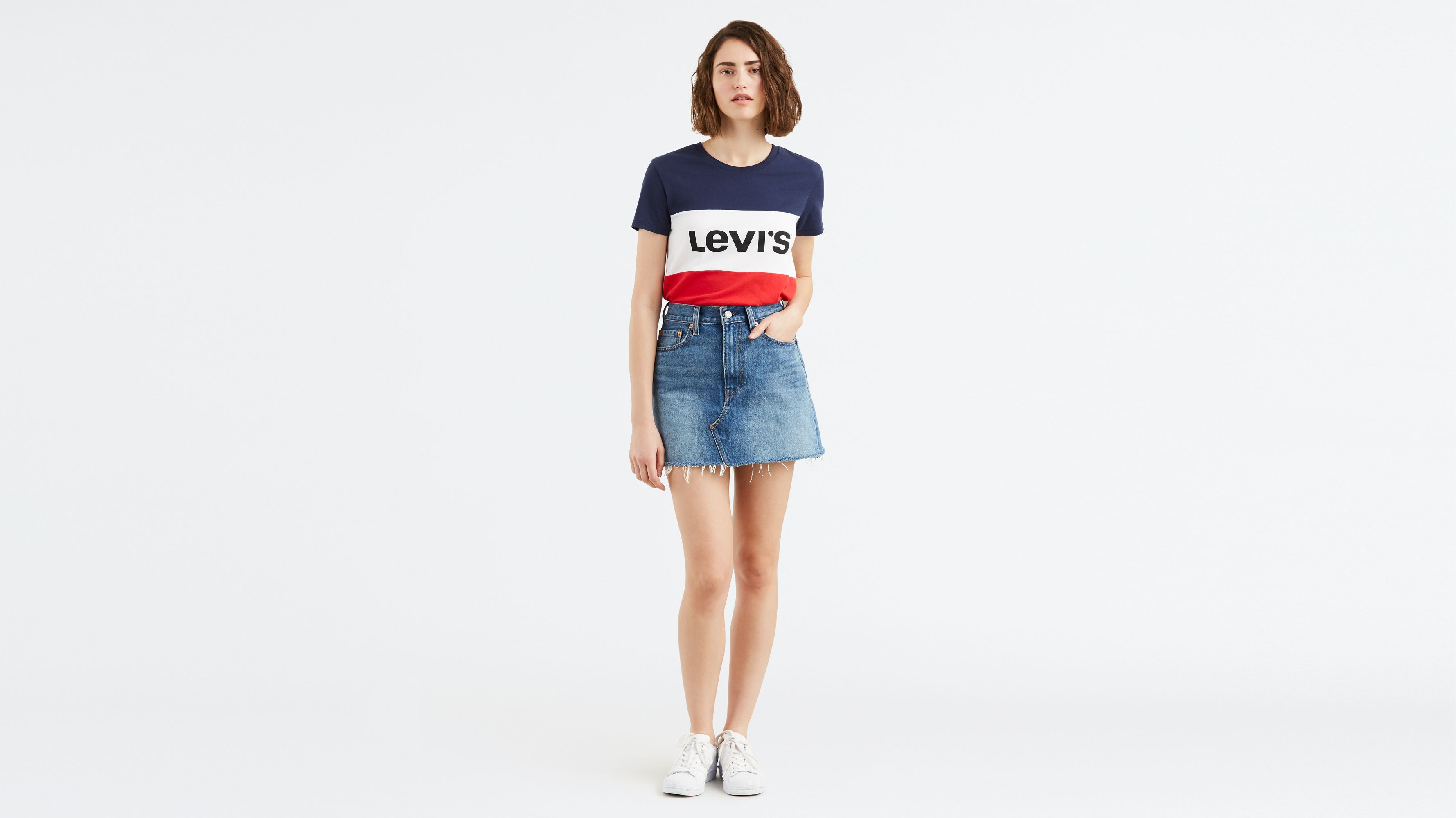 levi's deconstructed long skirt