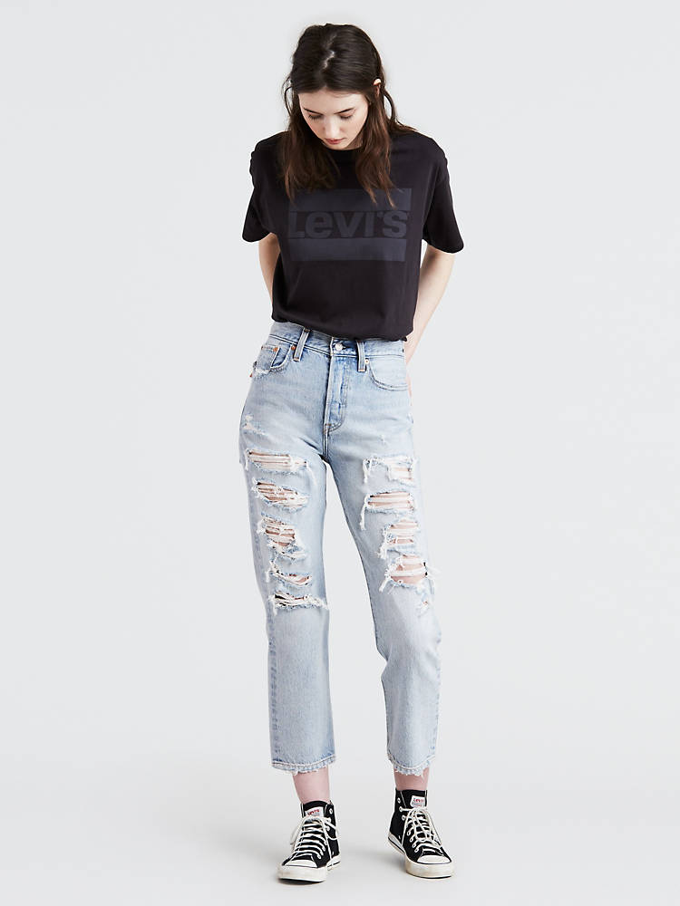 Wedgie Fit Shredded Straight Women's Jeans - Medium Wash | Levi's® US