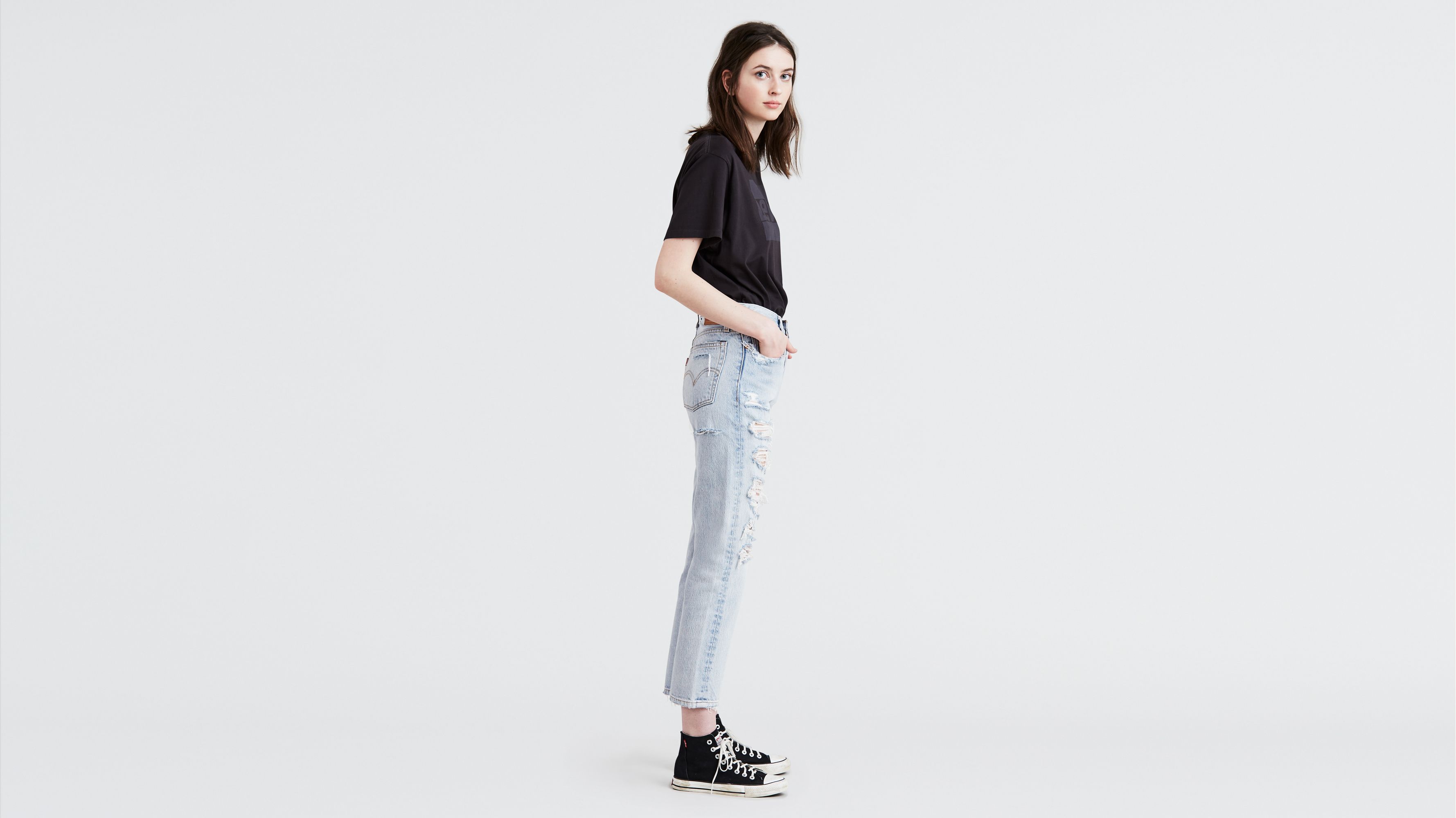 Levi's wedgie fit cheap distressed jeans