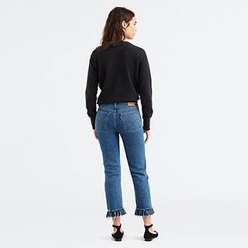 Wedgie Fit Straight Ruffle Hem Women's Jeans 3