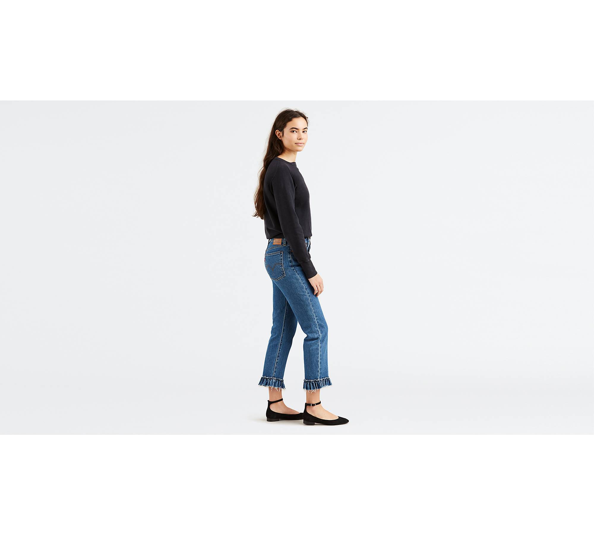 Wedgie Fit Straight Ruffle Hem Women's Jeans - Light Wash | Levi's® US