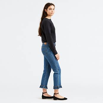 Wedgie Fit Straight Ruffle Hem Women's Jeans 2