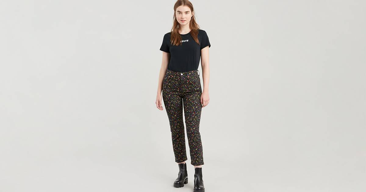 Floral Wedgie Straight Fit Women's Jeans - Black | Levi's® US