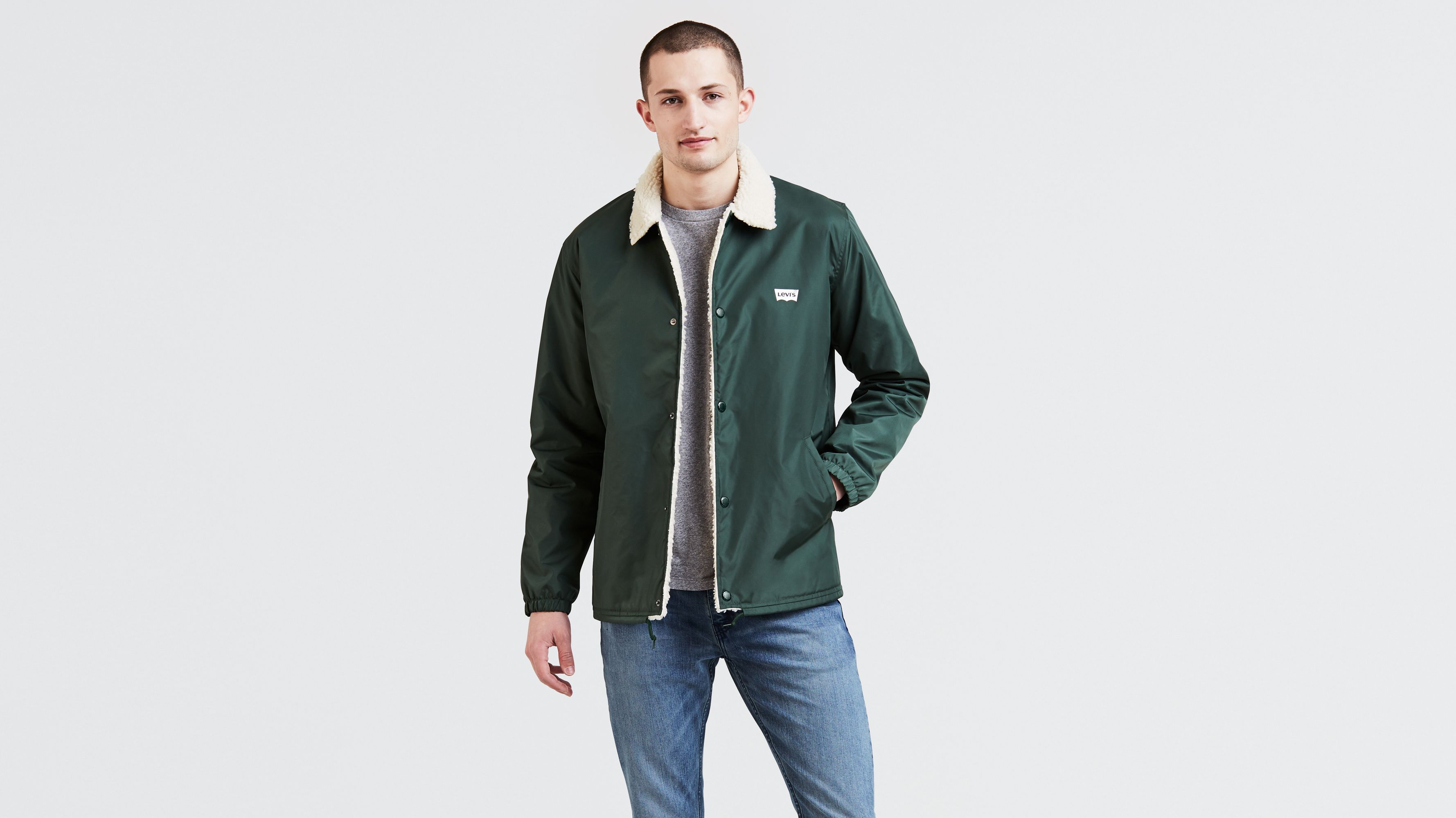 levis sherpa jacket green