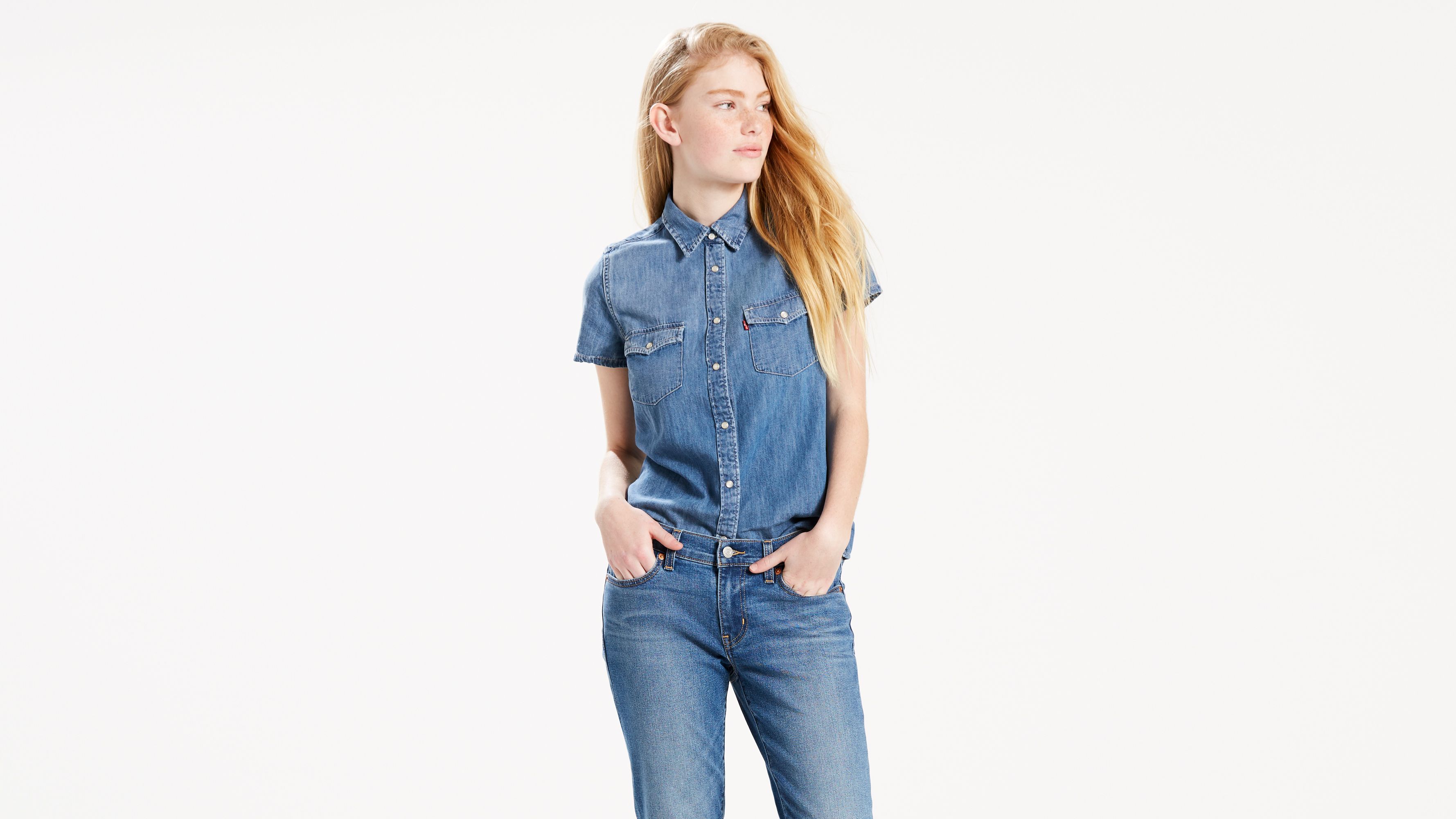 Levi's short store sleeve western shirt