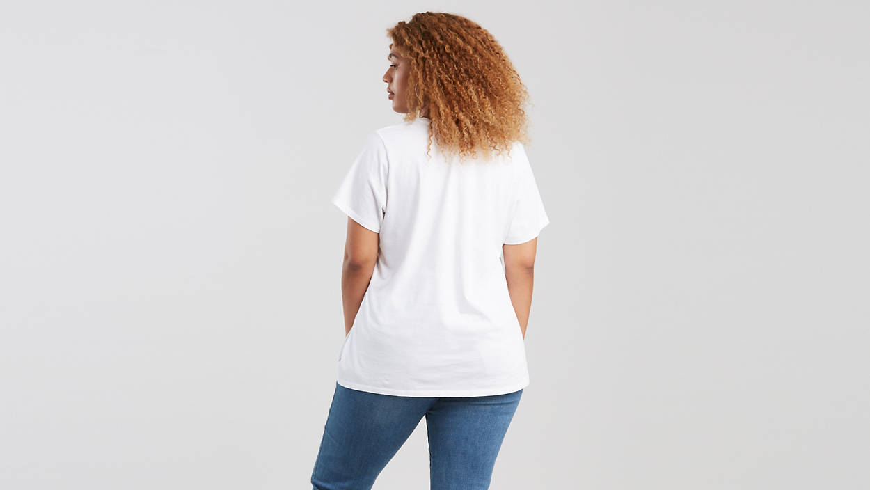 Flocked Logo Graphic Tee Shirt (plus Size) - White | Levi's® US