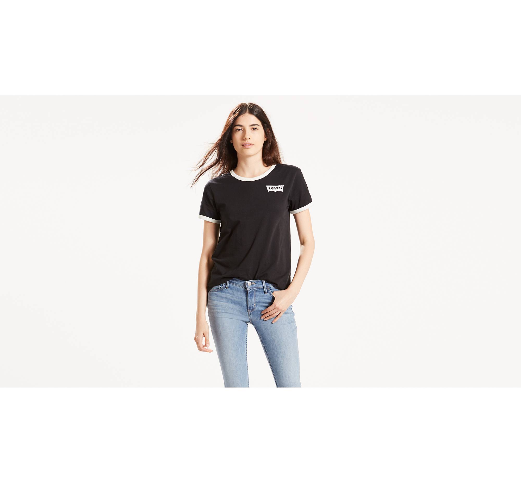 Levi's® Logo Ringer Tee Shirt - Black | Levi's® US