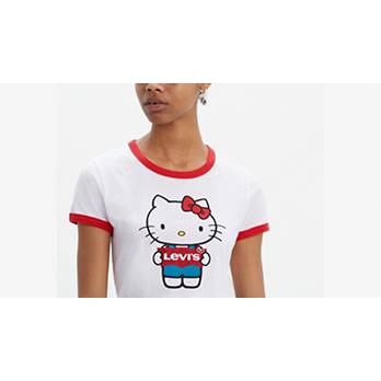 Hello Kitty, Shirts & Tops, Hello Kitty Graphic Tee White Short Sleeve  Crew Neck Size 4