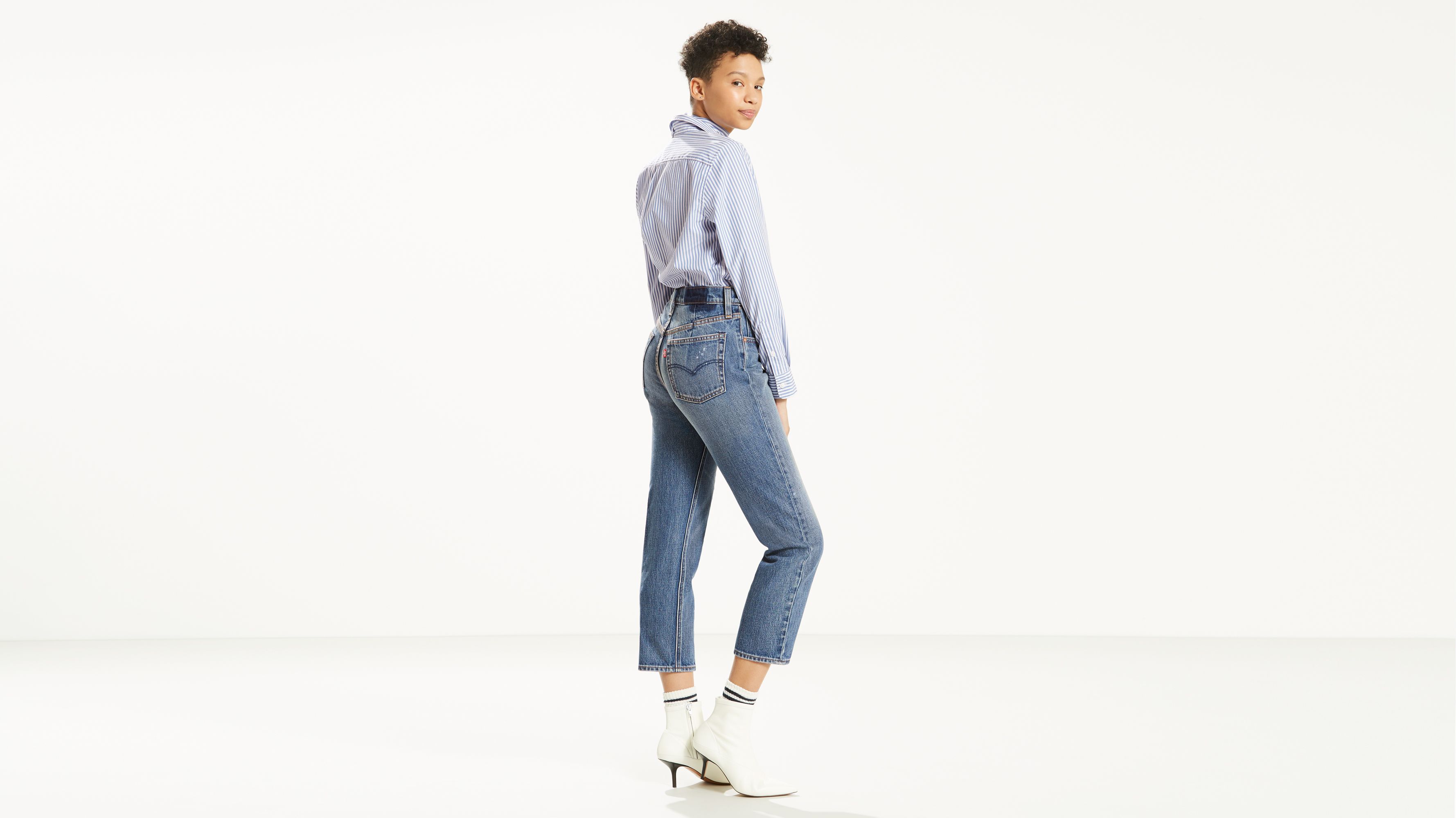 levi's altered straight jeans