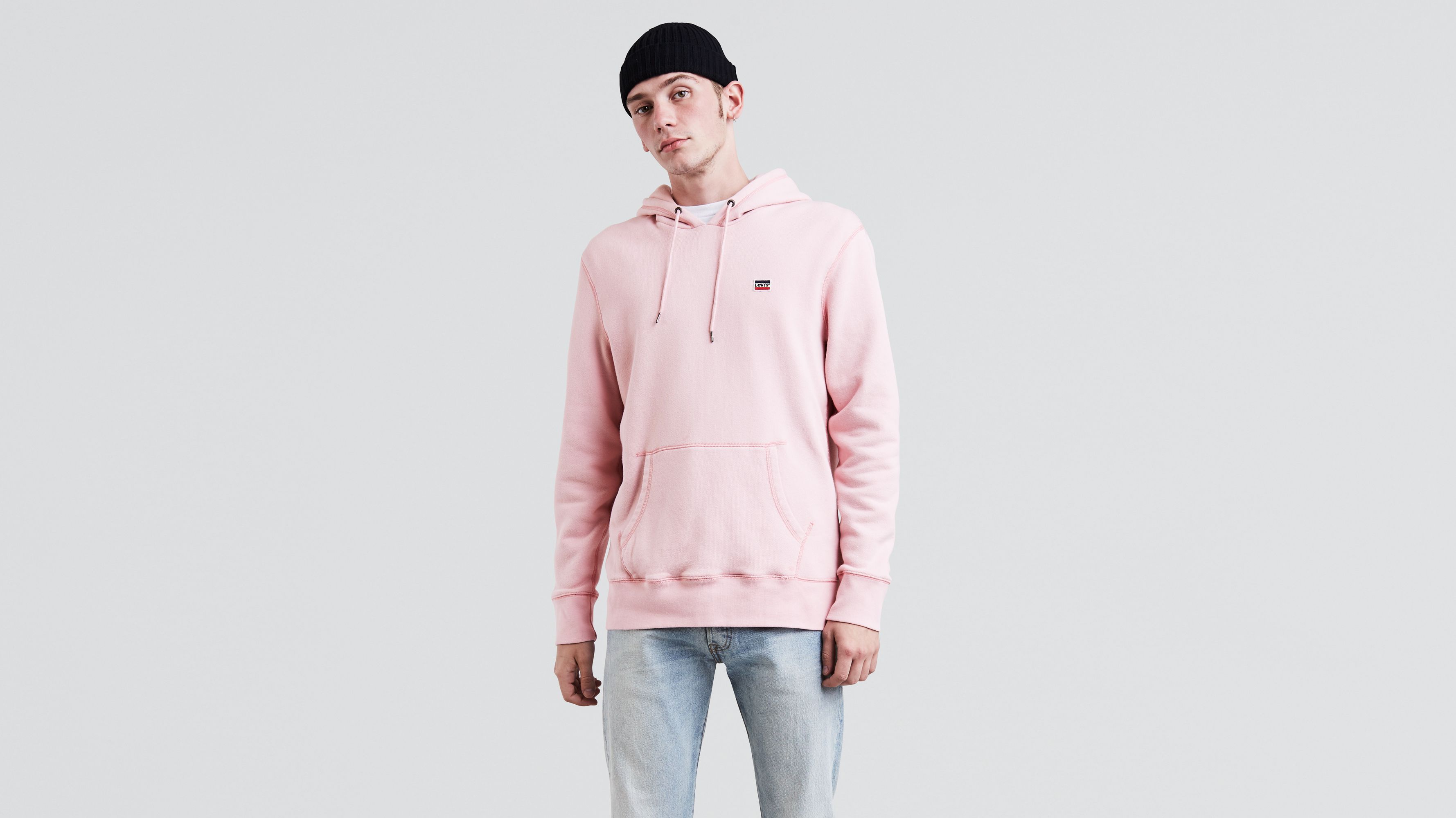 levis hoodie pink