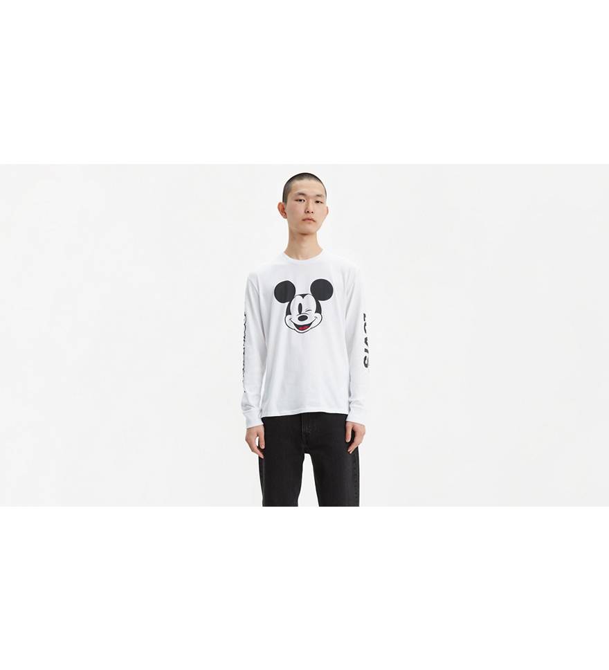 Levi's® X Disney Mickey Mouse Long Sleeve Graphic Tee Shirt - White ...