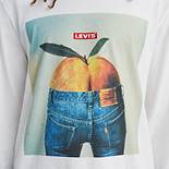 Long Sleeve Peach Photo Graphic Tee Shirt 3