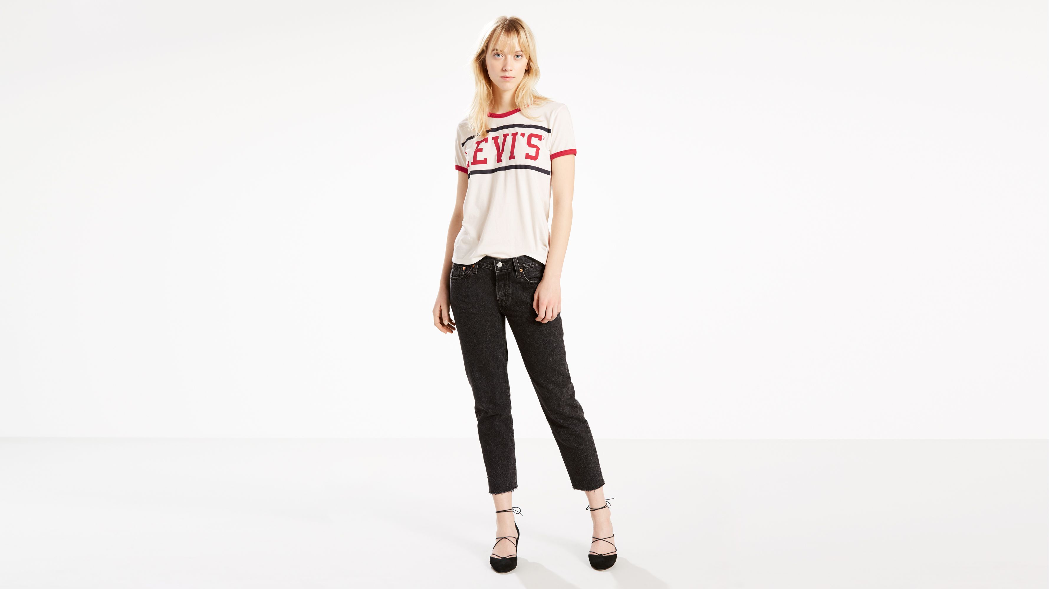 levi's 501 cropped taper jeans