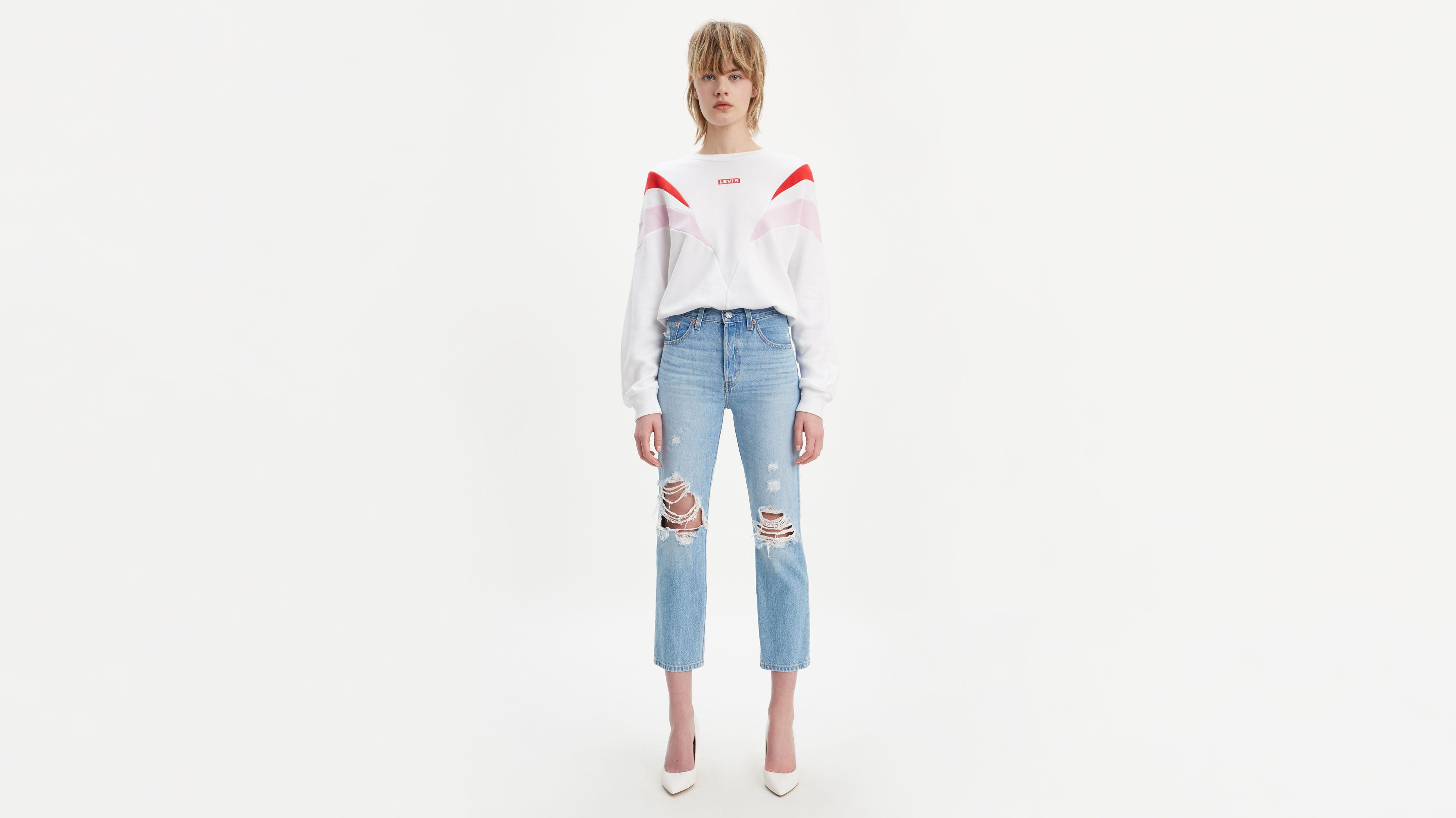 cropped levis jeans