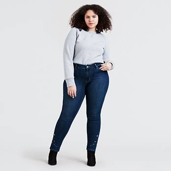 711 Embroidered Skinny Women's Jeans (plus Size) - Dark Wash | Levi's® US