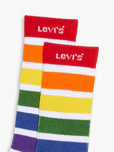 partiskhed Decrement indre Levi's® Pride 2 Pack Regular Cut Socks - White | Levi's® US
