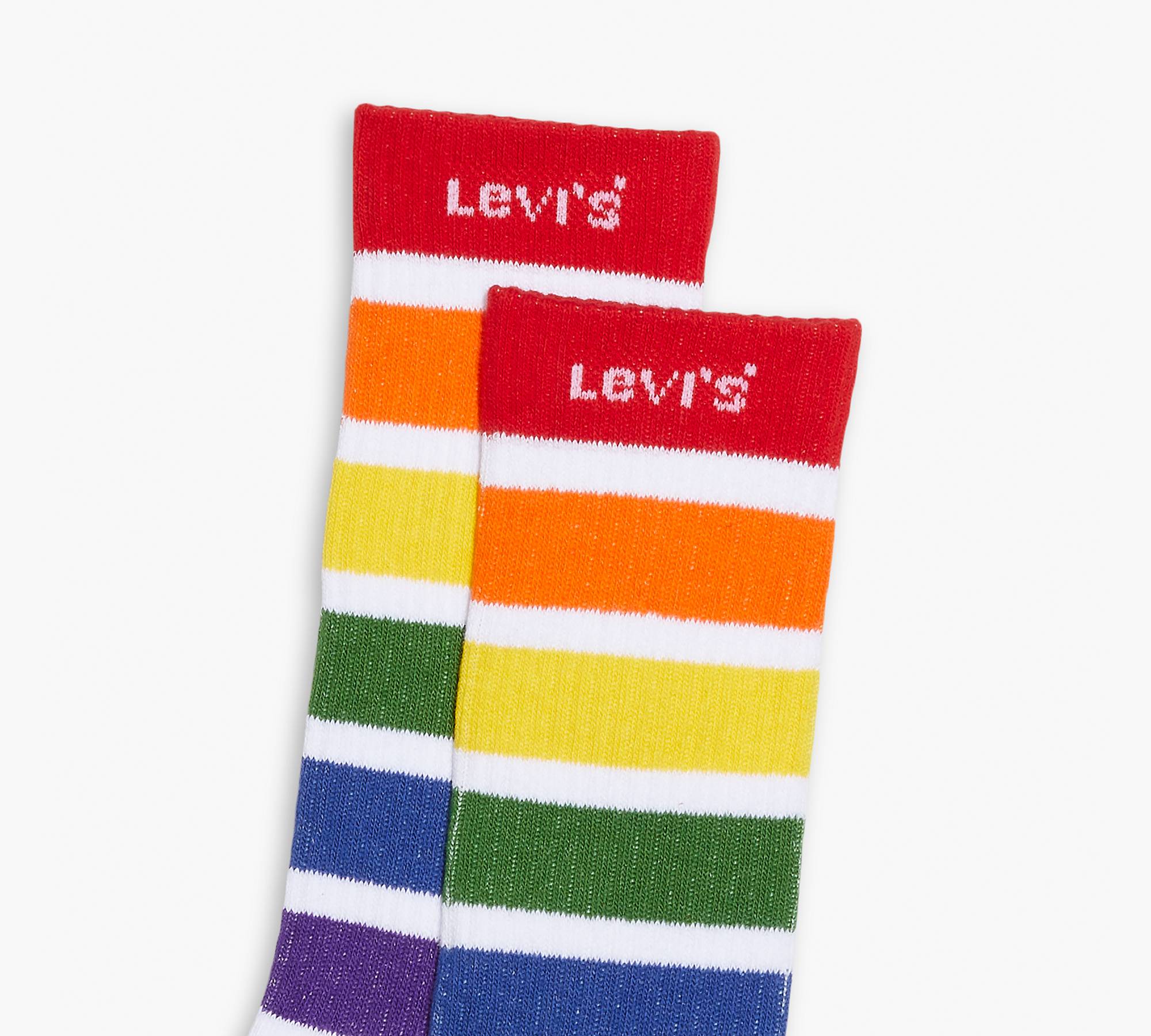 Levi's® Pride 2 Pack Regular Cut Socks - White | Levi's® US