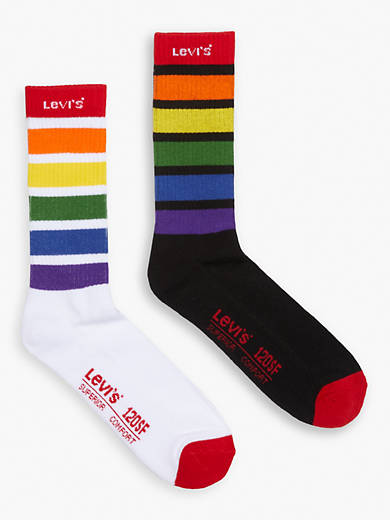 partiskhed Decrement indre Levi's® Pride 2 Pack Regular Cut Socks - White | Levi's® US