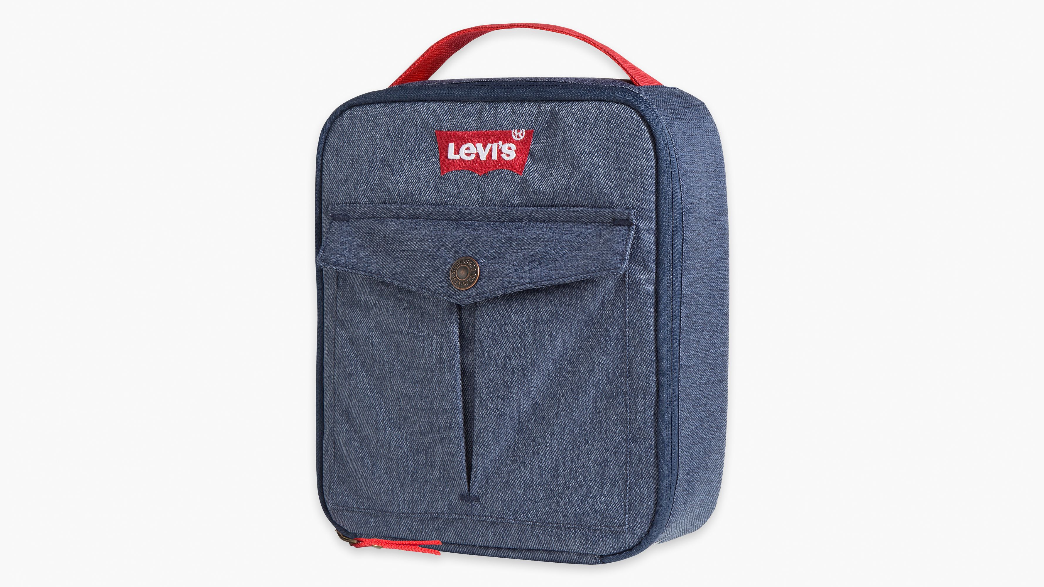 Patch Pocket Lunch Tote Bag - Blue 