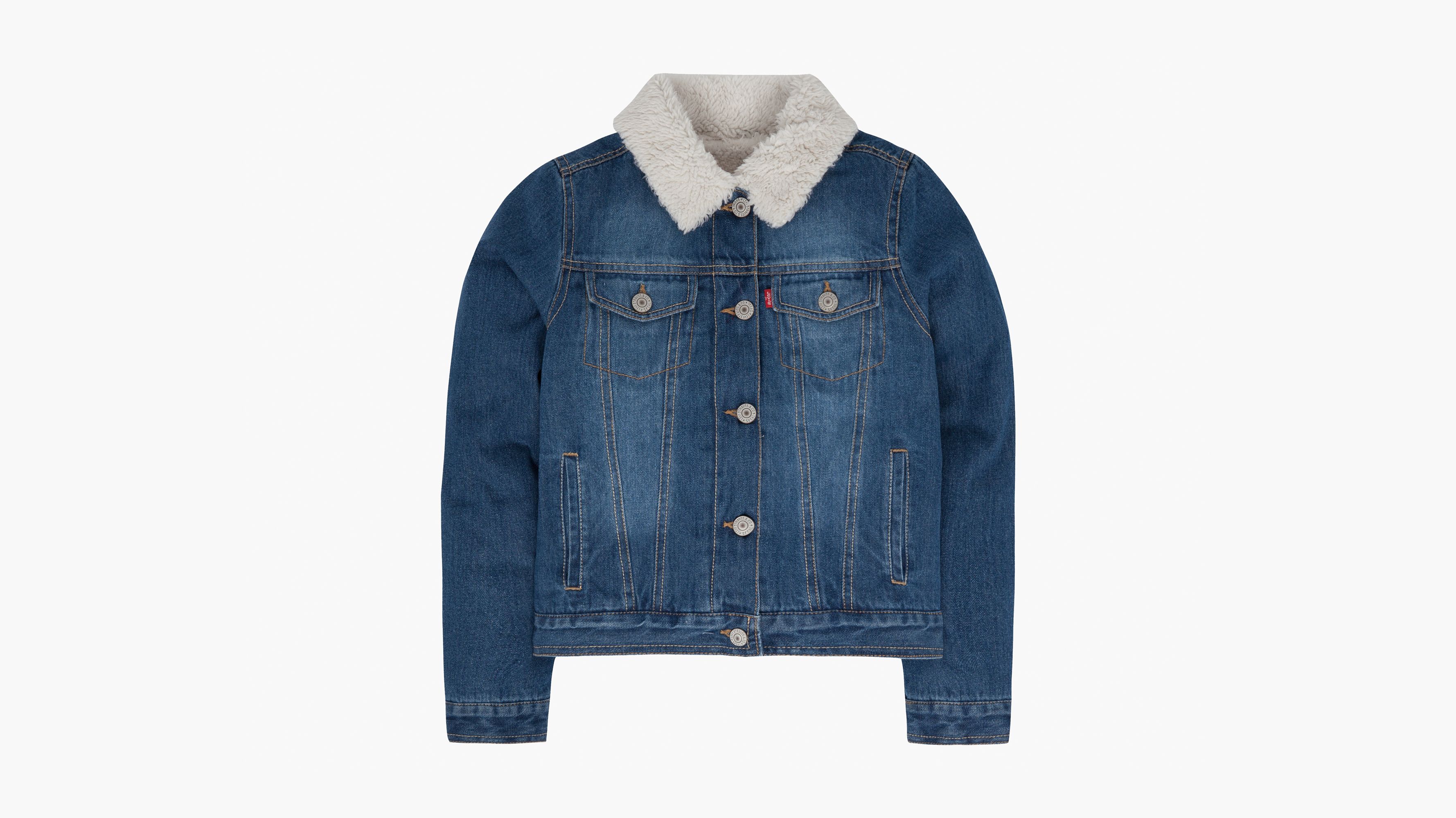 girls sherpa lined denim jacket