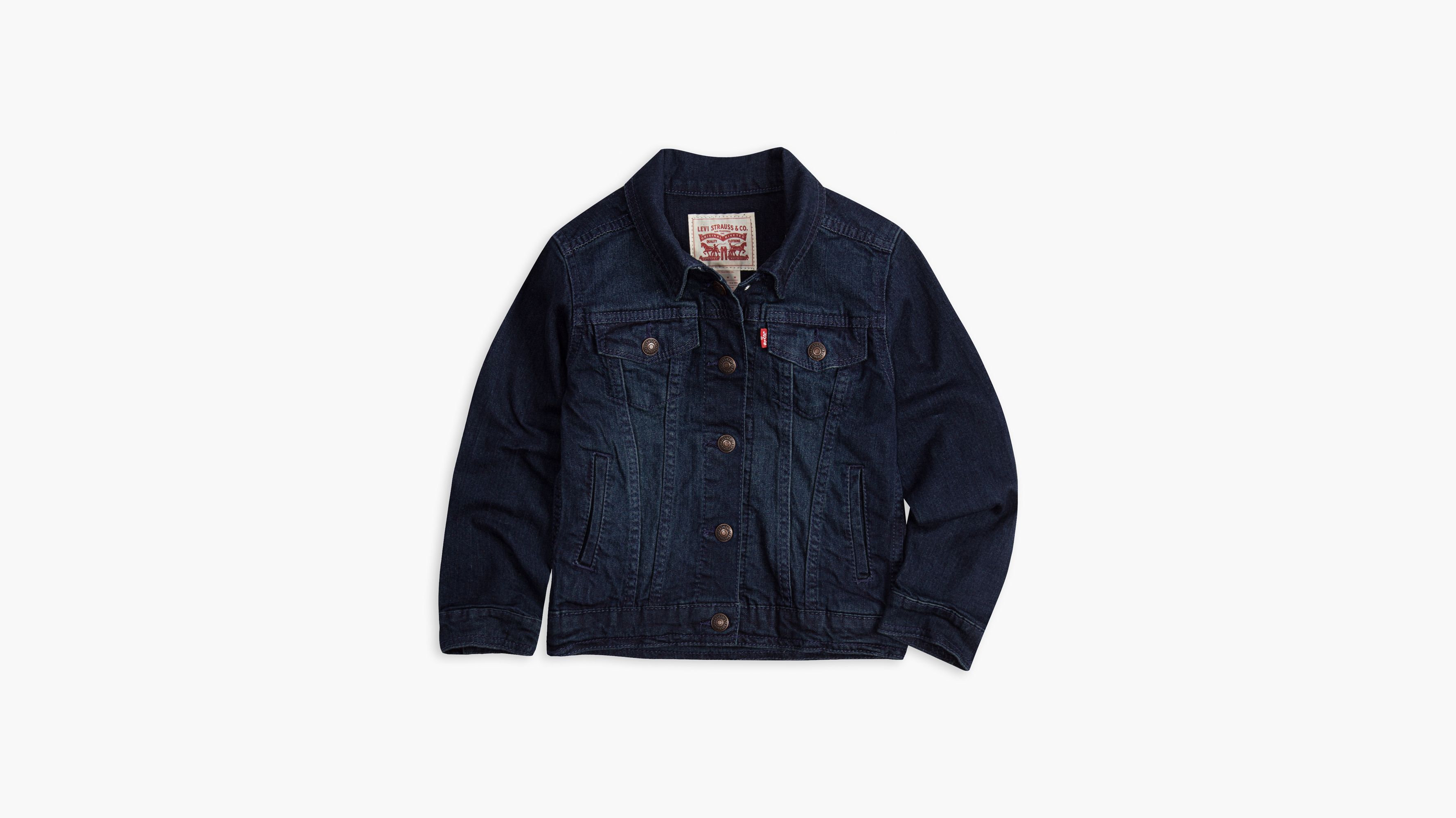 levi's trucker jacket dark blue