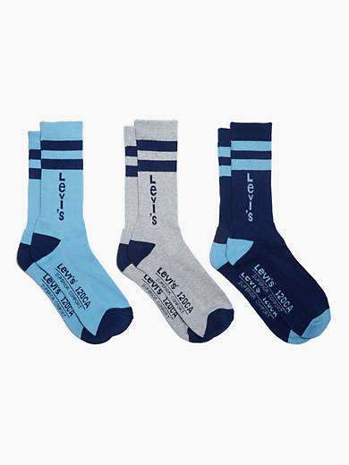 Levi's® 3-pack Sport Stripe Socks - Blue | Levi's® US