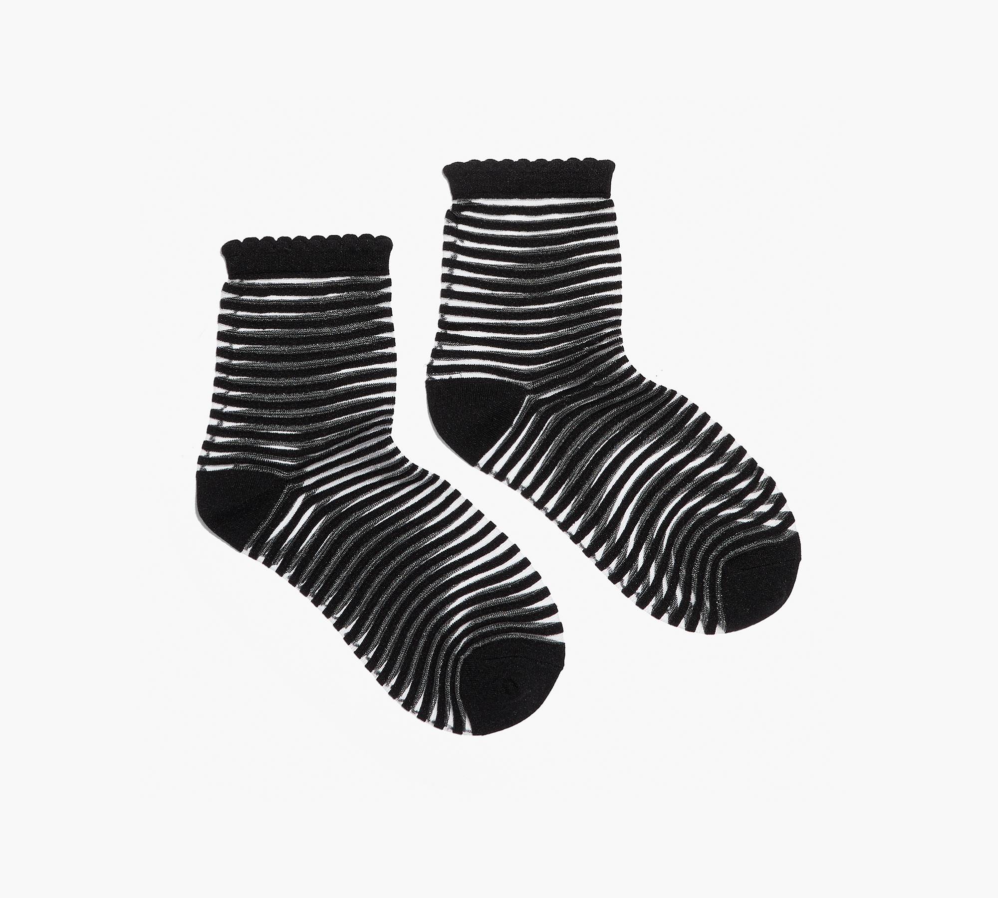 Short Sheer Stripe Sport Socks 1