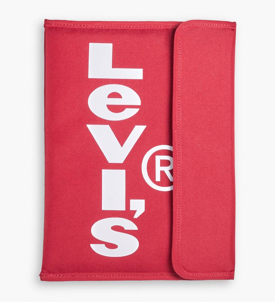 Oversized Red Tab Tech Pouch With Flap 1