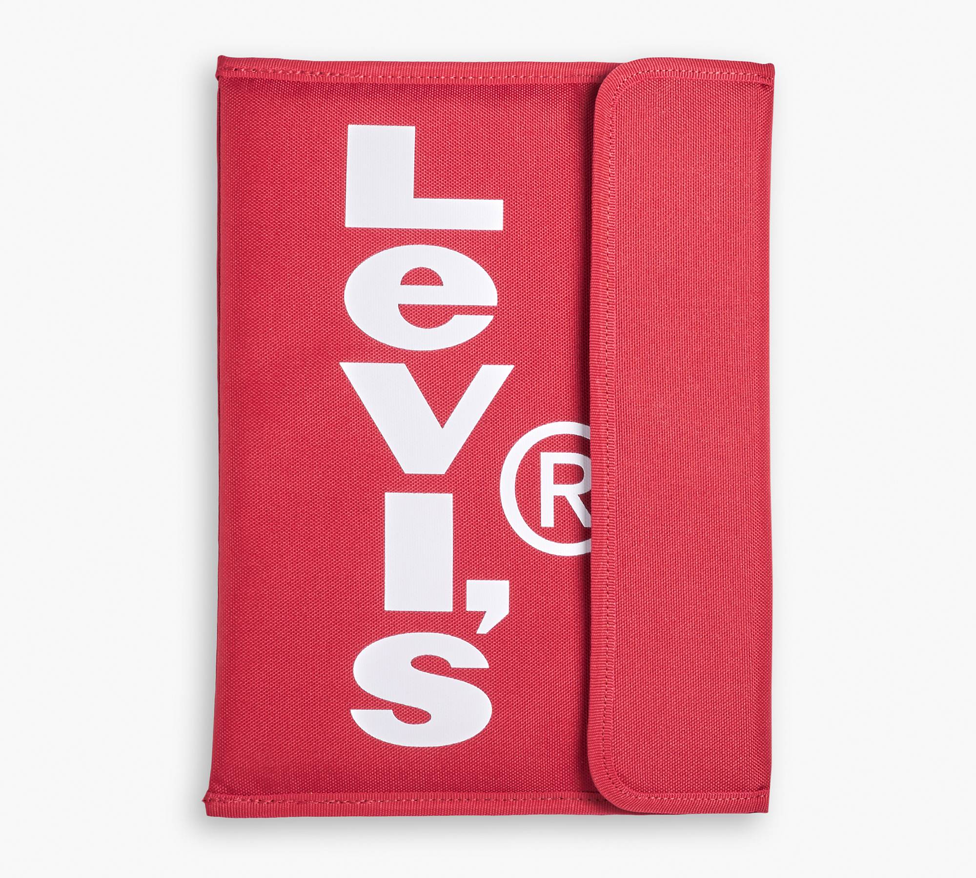 Oversized Red Tab Tech Pouch With Flap 1