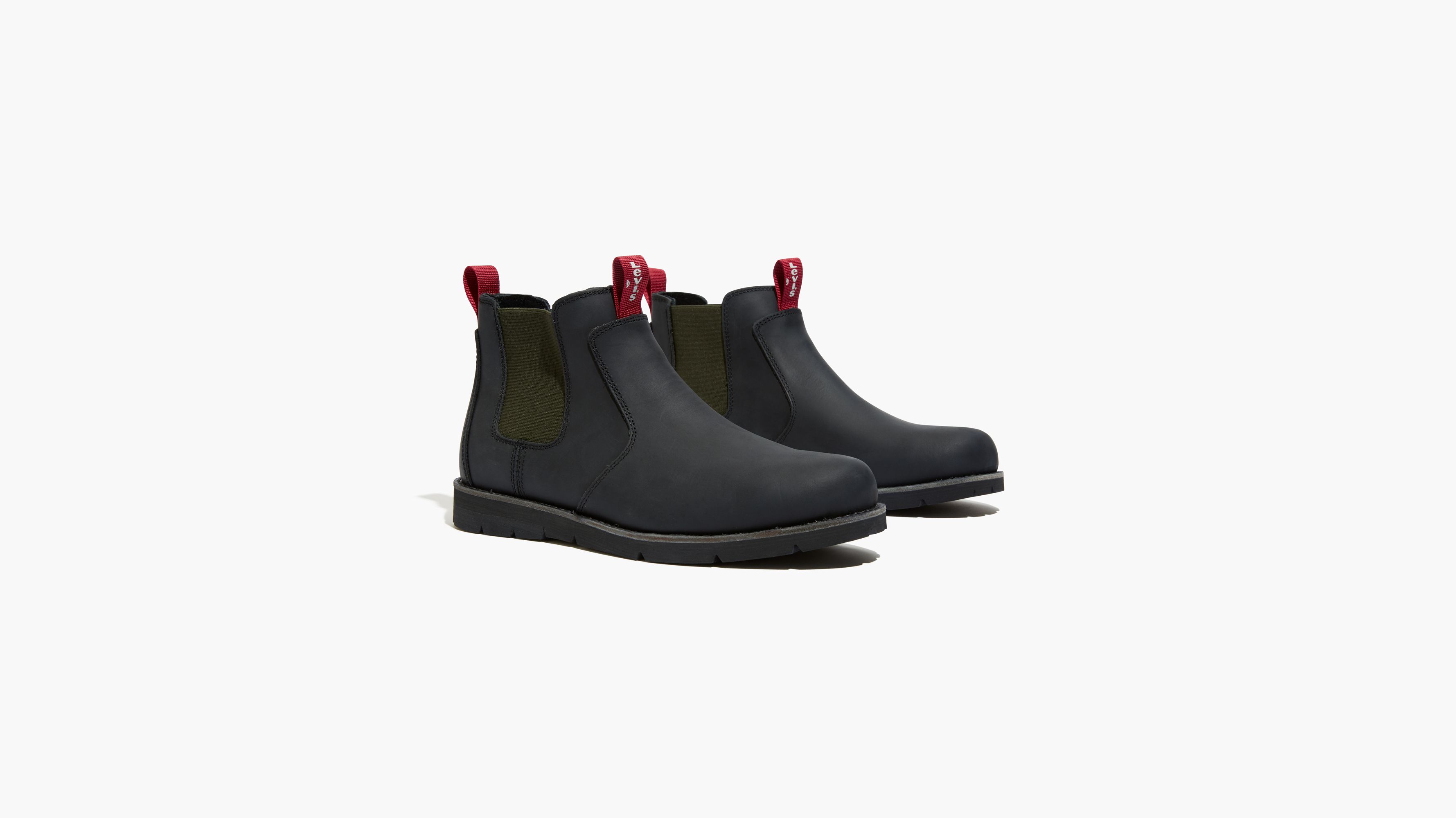 levi's jax leather chelsea boot in black