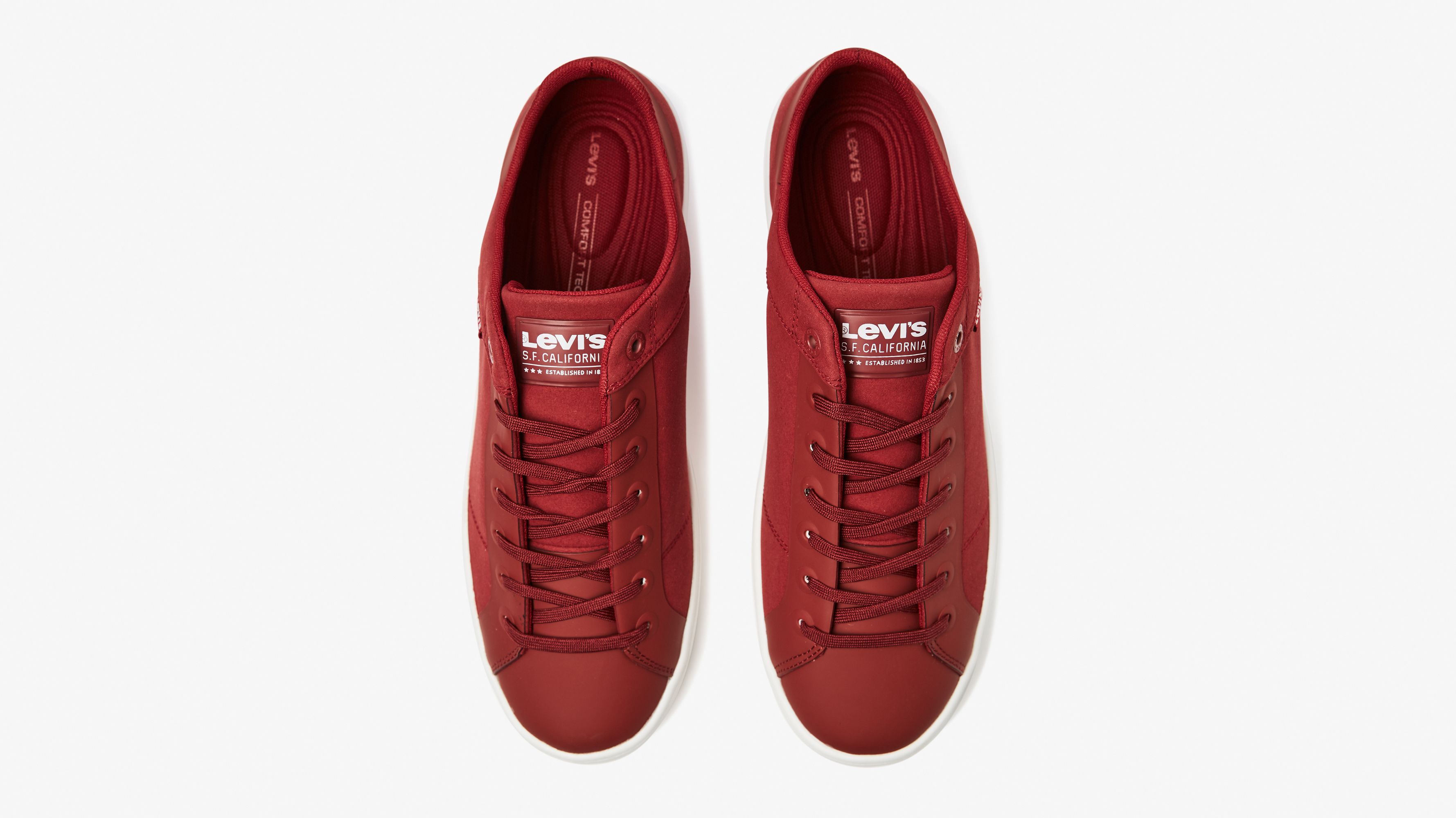 red levi high top shoes